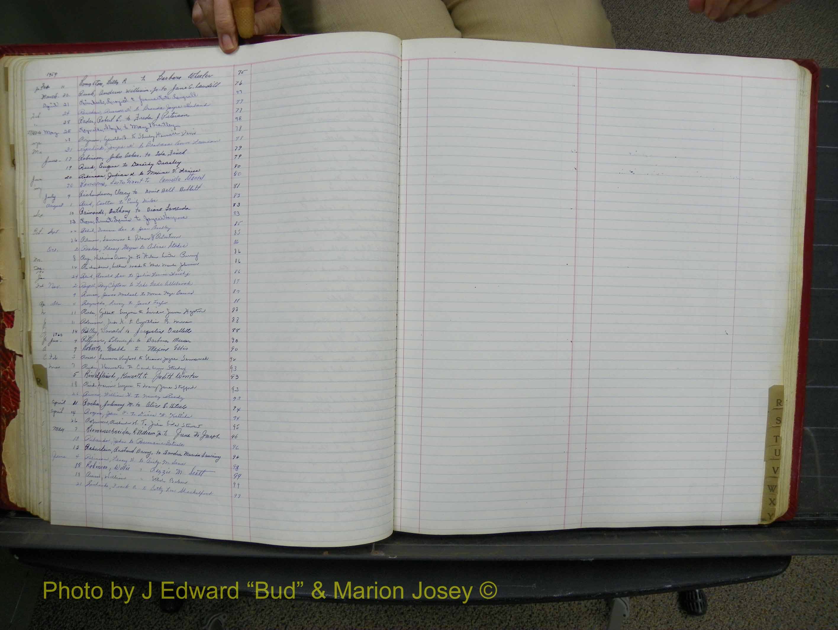 Halifax Marriage Book 14, 1954-1960  Index R2.JPG