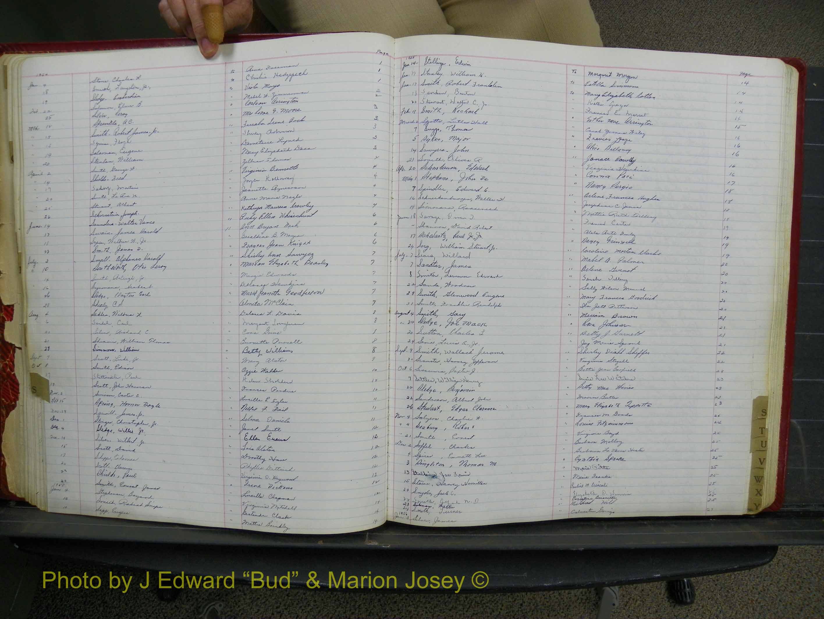 Halifax Marriage Book 14, 1954-1960  Index S.JPG