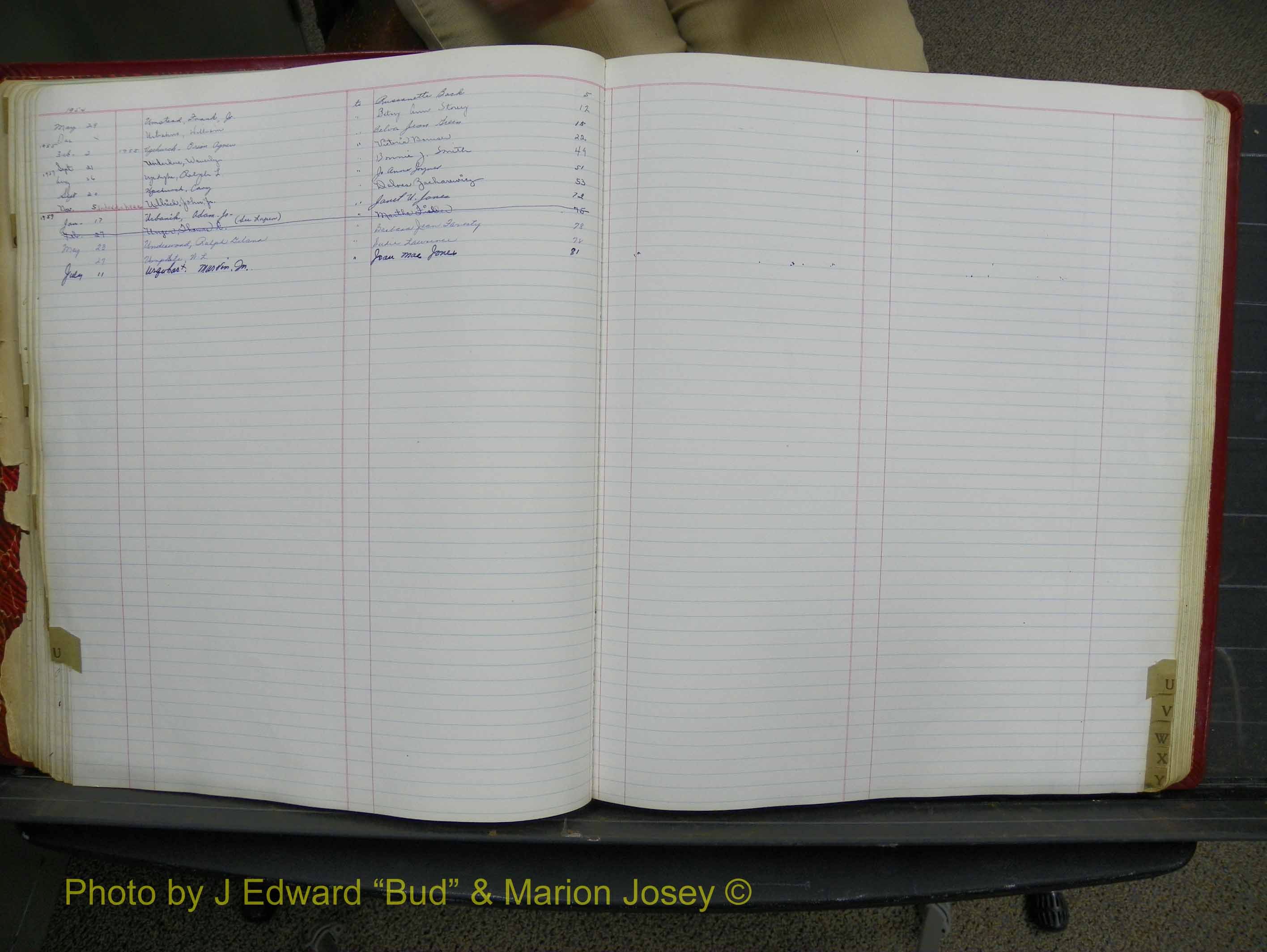 Halifax Marriage Book 14, 1954-1960  Index U.JPG