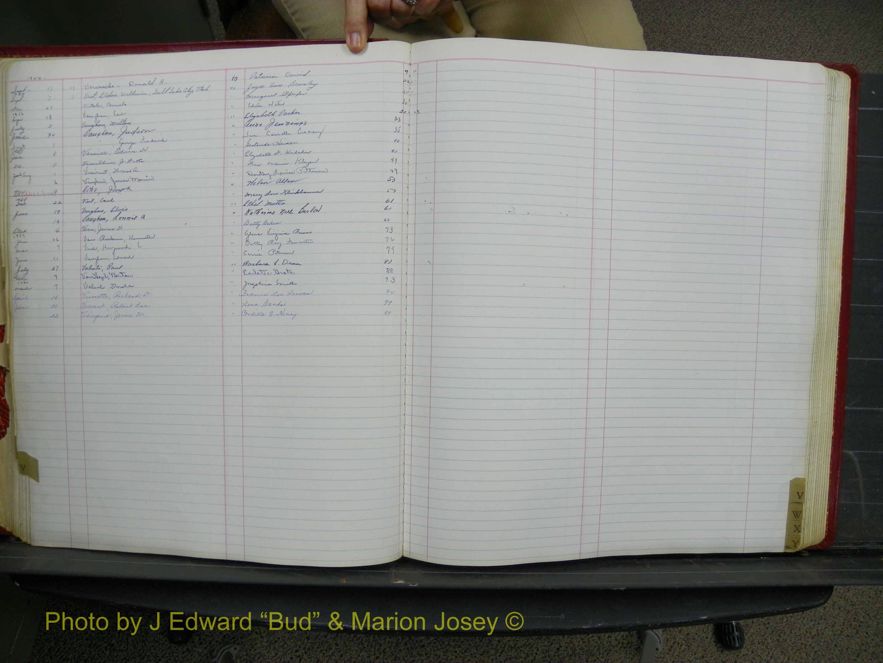 Halifax Marriage Book 14, 1954-1960  Index V.JPG