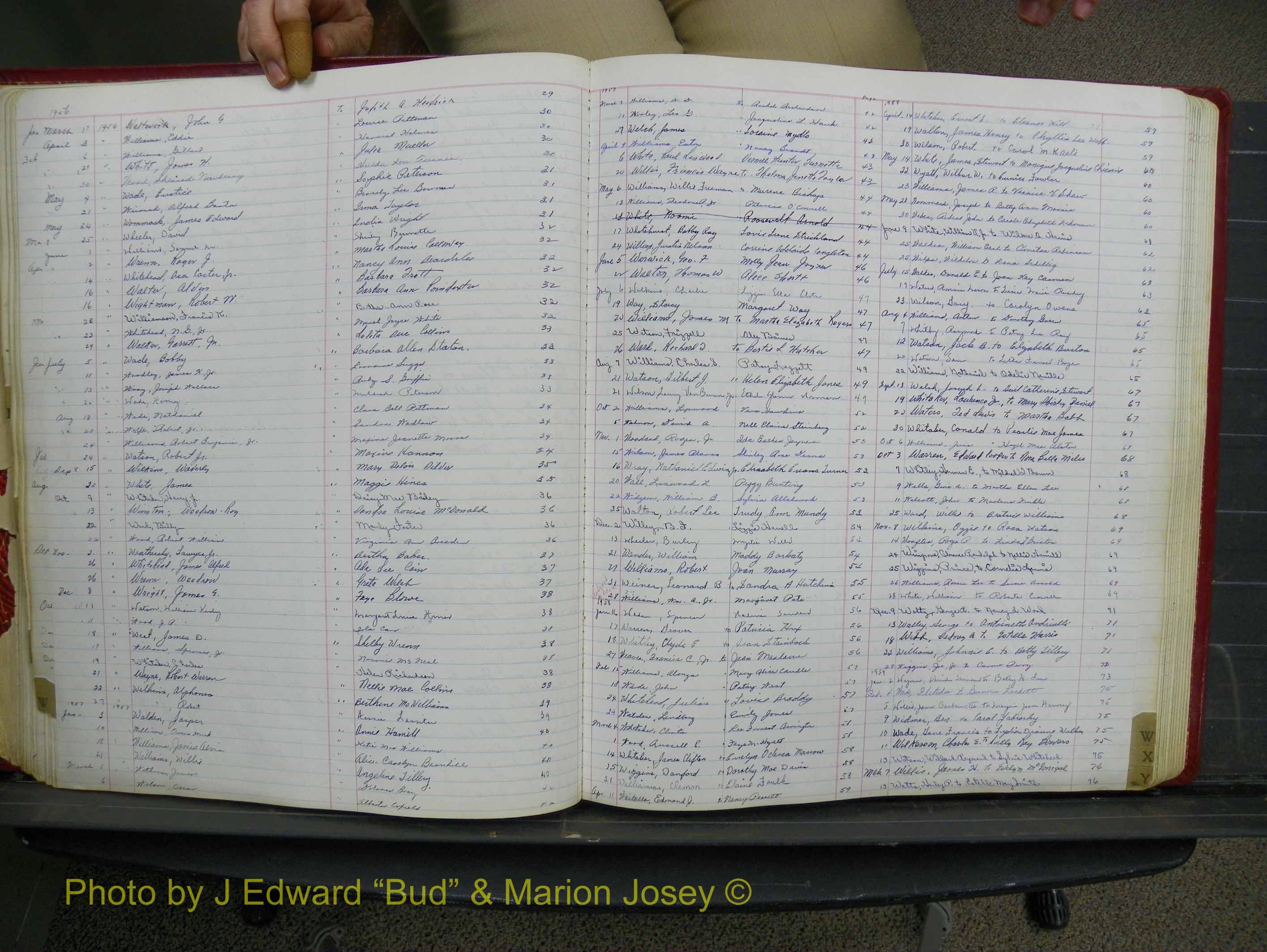 Halifax Marriage Book 14, 1954-1960  Index W2.JPG
