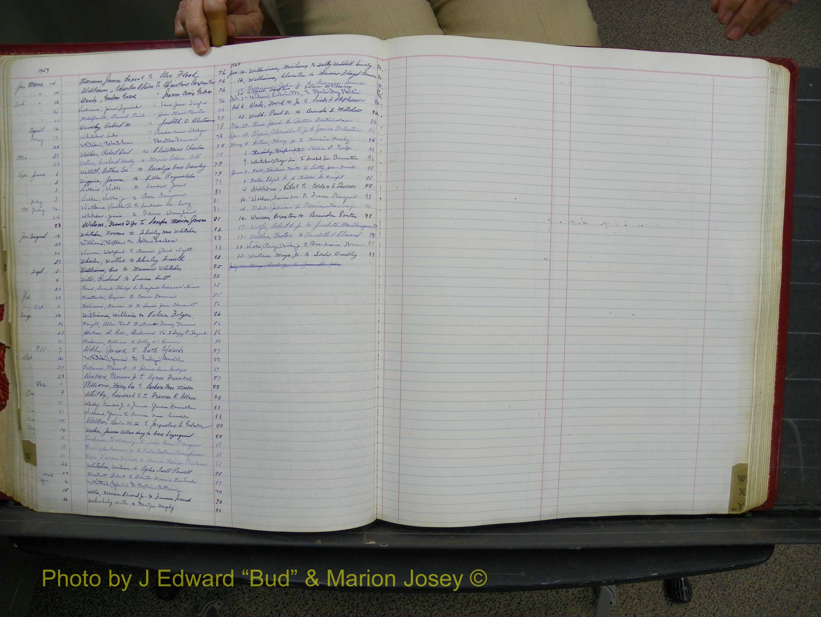Halifax Marriage Book 14, 1954-1960  Index W3.JPG