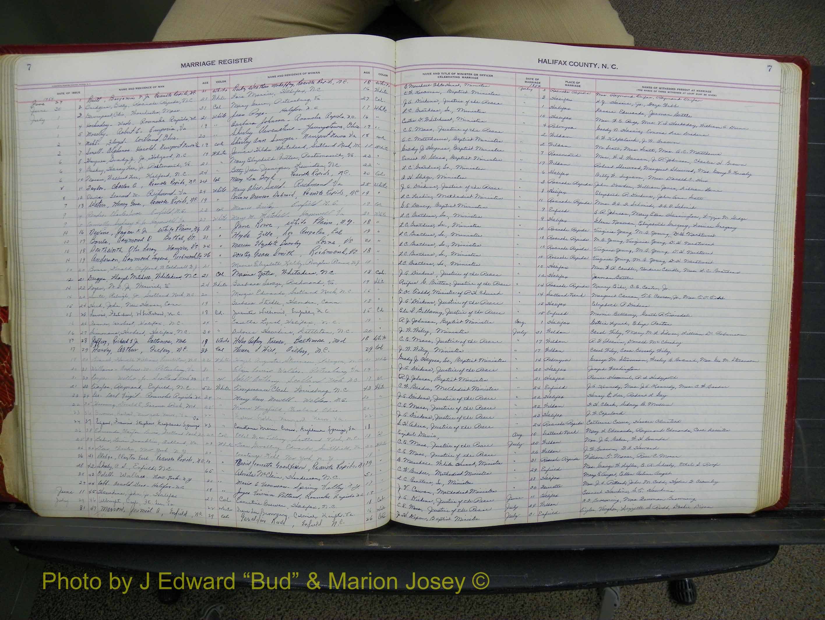 Halifax Marriage Book 14, 1954-1960  P 007.JPG