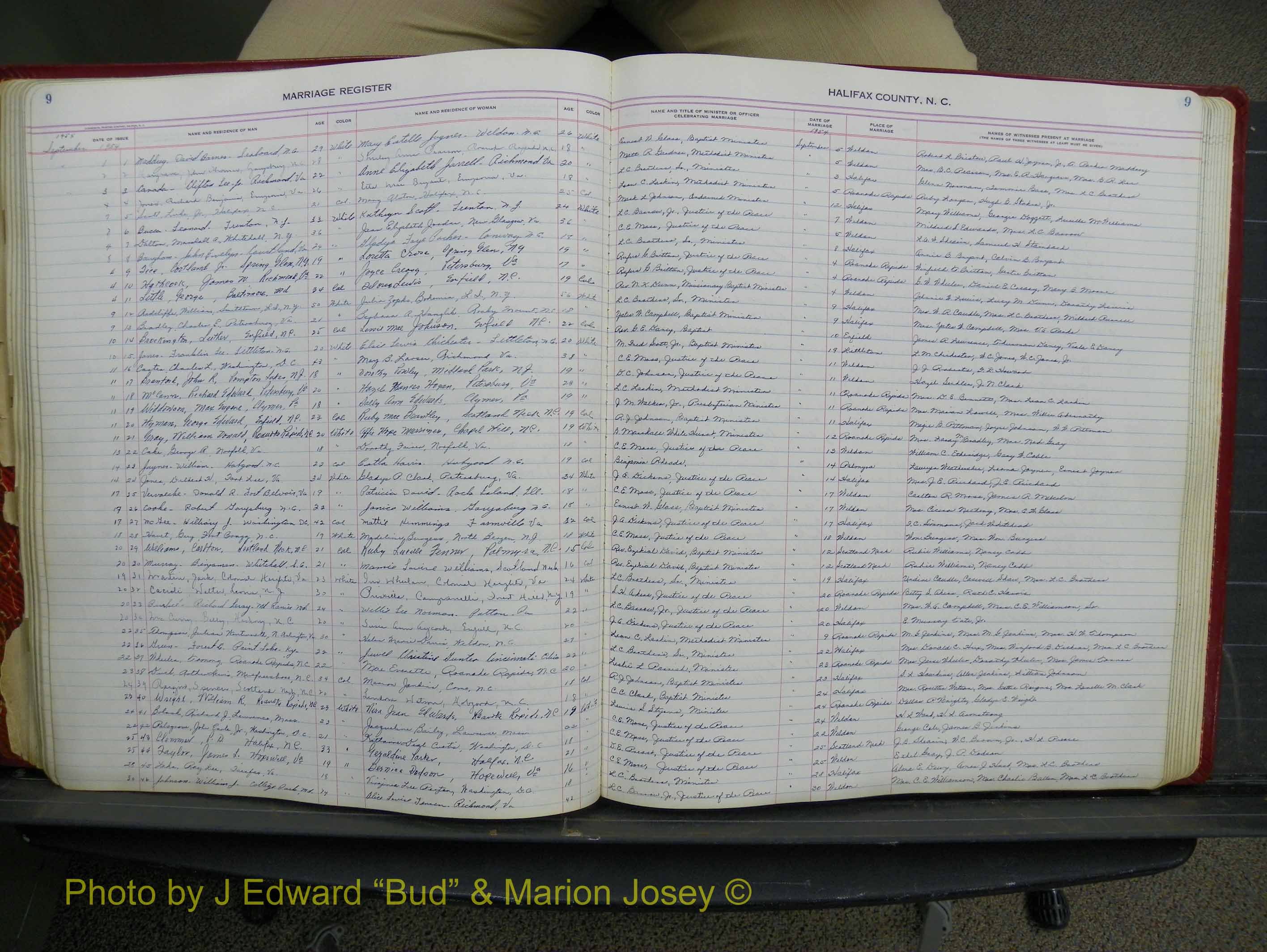 Halifax Marriage Book 14, 1954-1960  P 009.JPG
