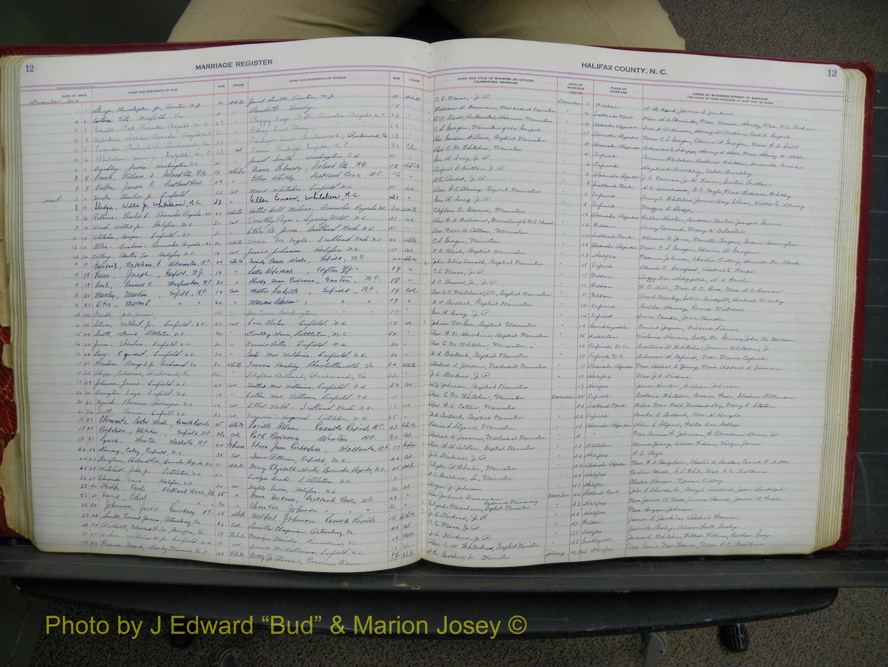 Halifax Marriage Book 14, 1954-1960  P 012.JPG
