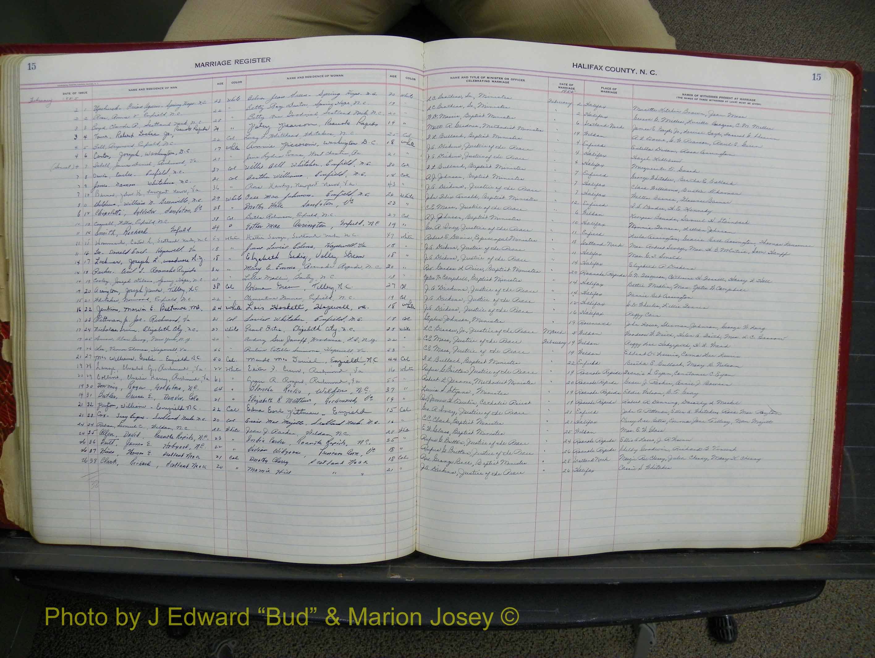Halifax Marriage Book 14, 1954-1960  P 015.JPG