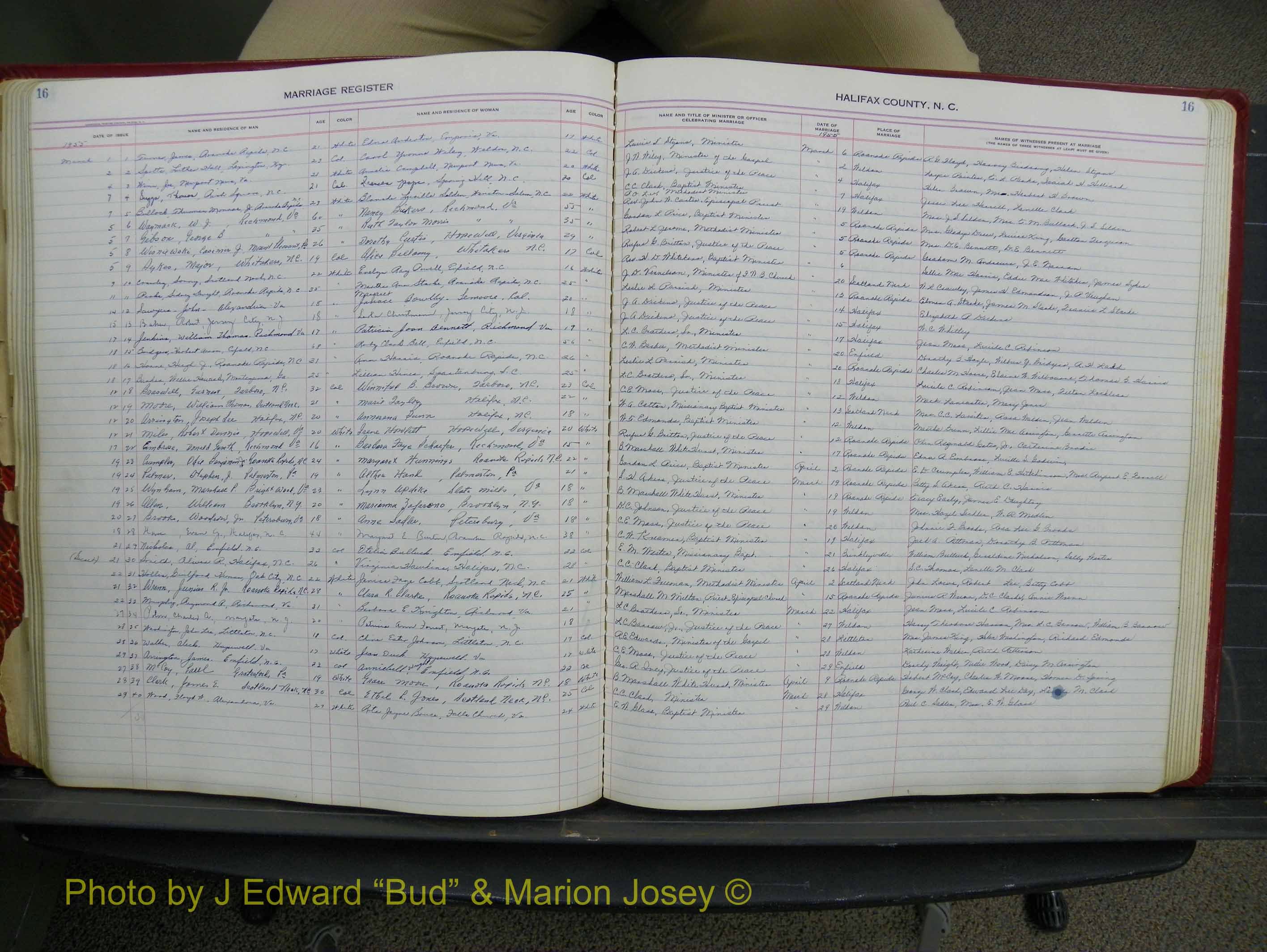 Halifax Marriage Book 14, 1954-1960  P 016.JPG