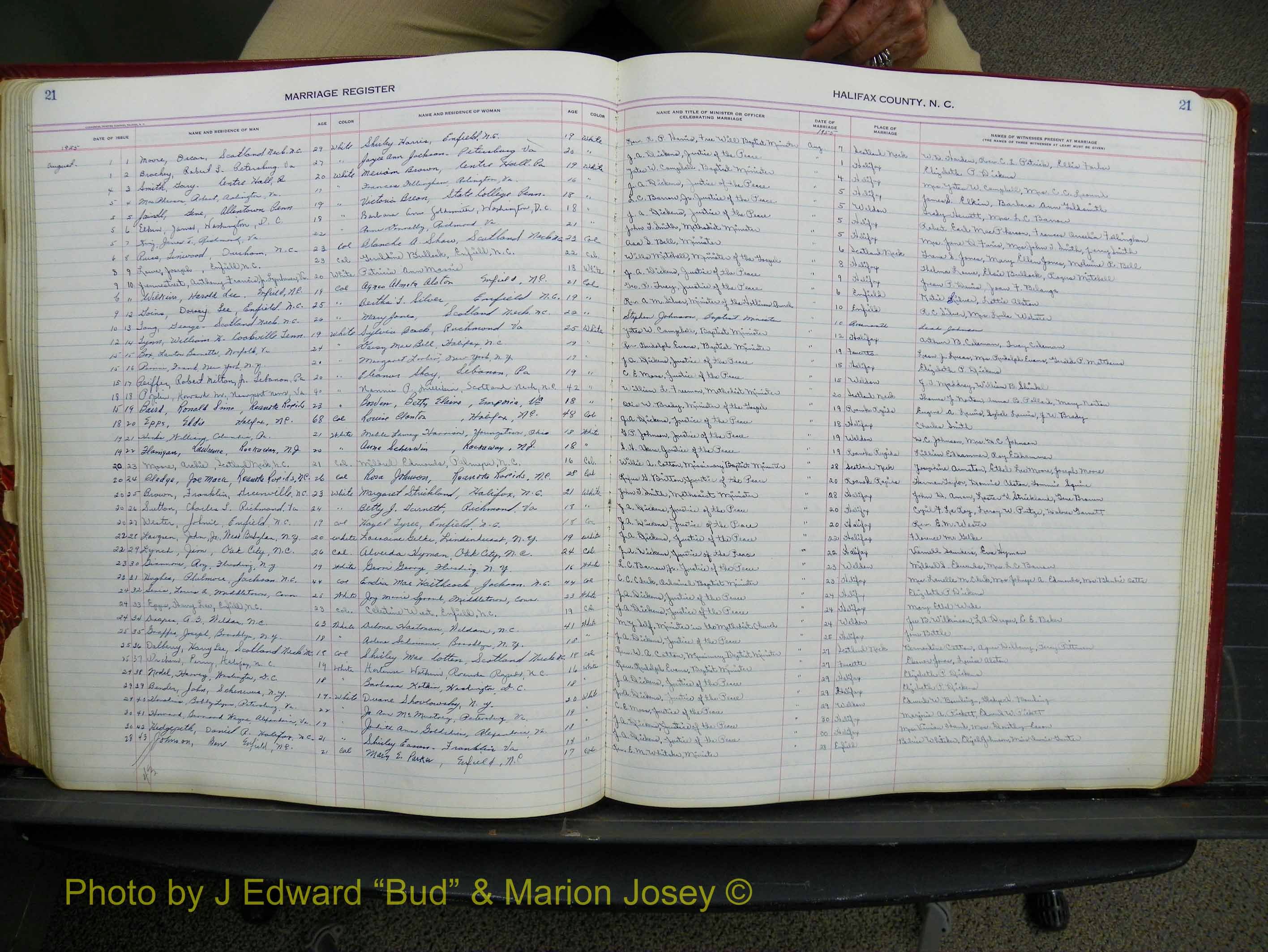 Halifax Marriage Book 14, 1954-1960  P 021.JPG
