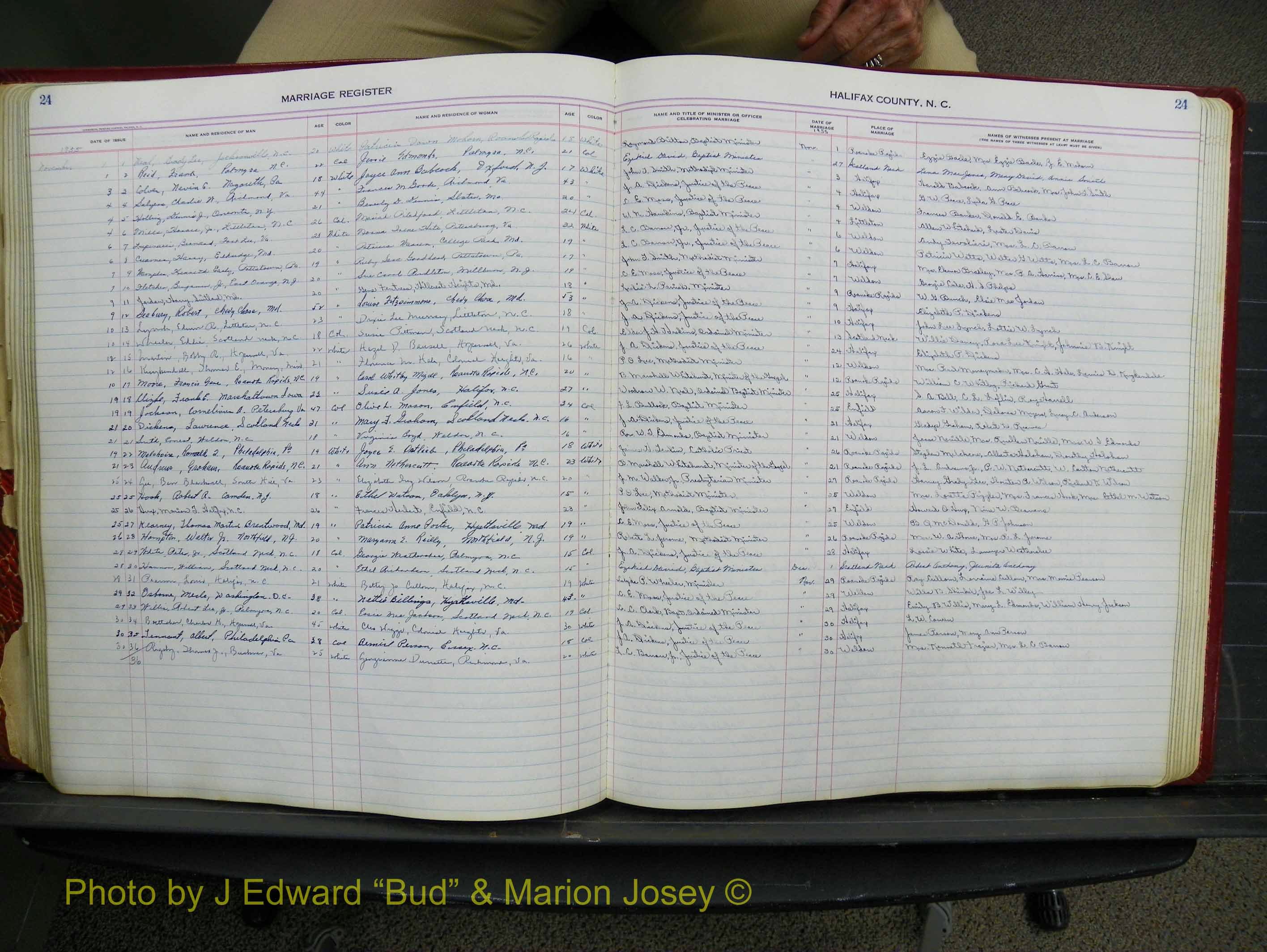 Halifax Marriage Book 14, 1954-1960  P 024.JPG