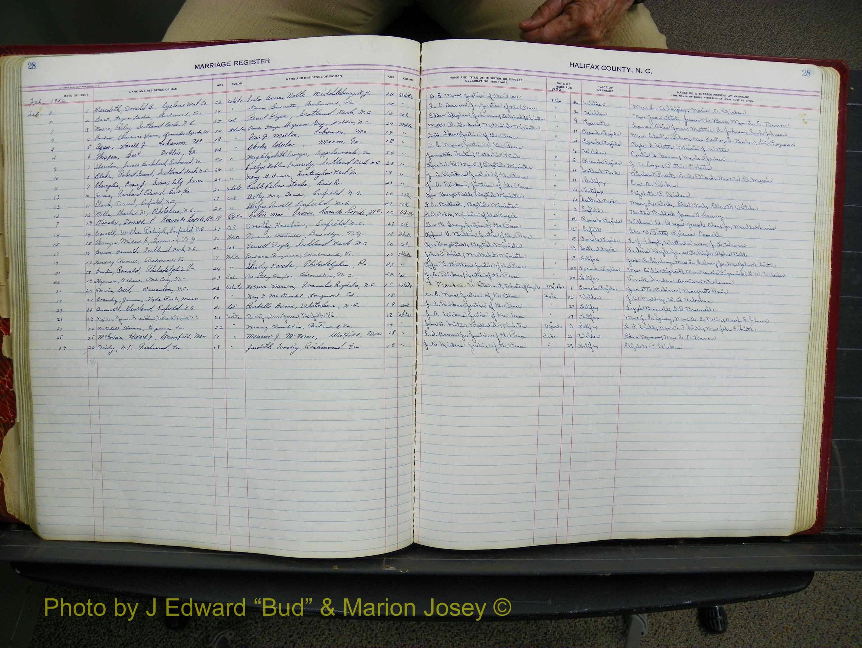 Halifax Marriage Book 14, 1954-1960  P 028.JPG