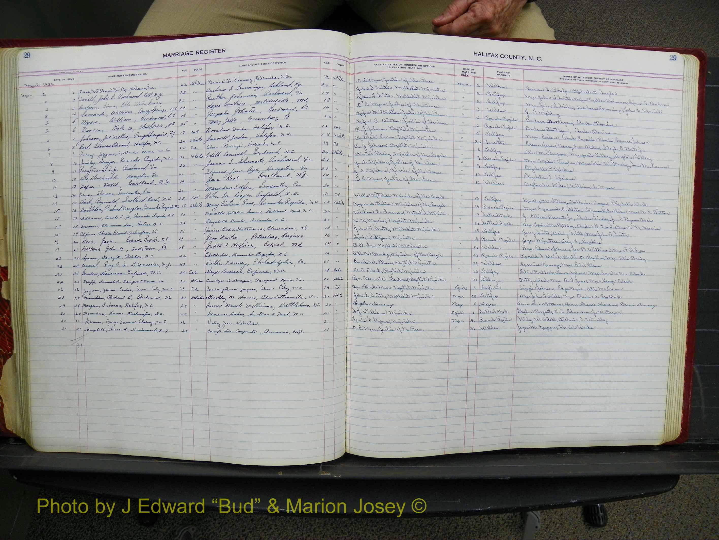 Halifax Marriage Book 14, 1954-1960  P 029.JPG