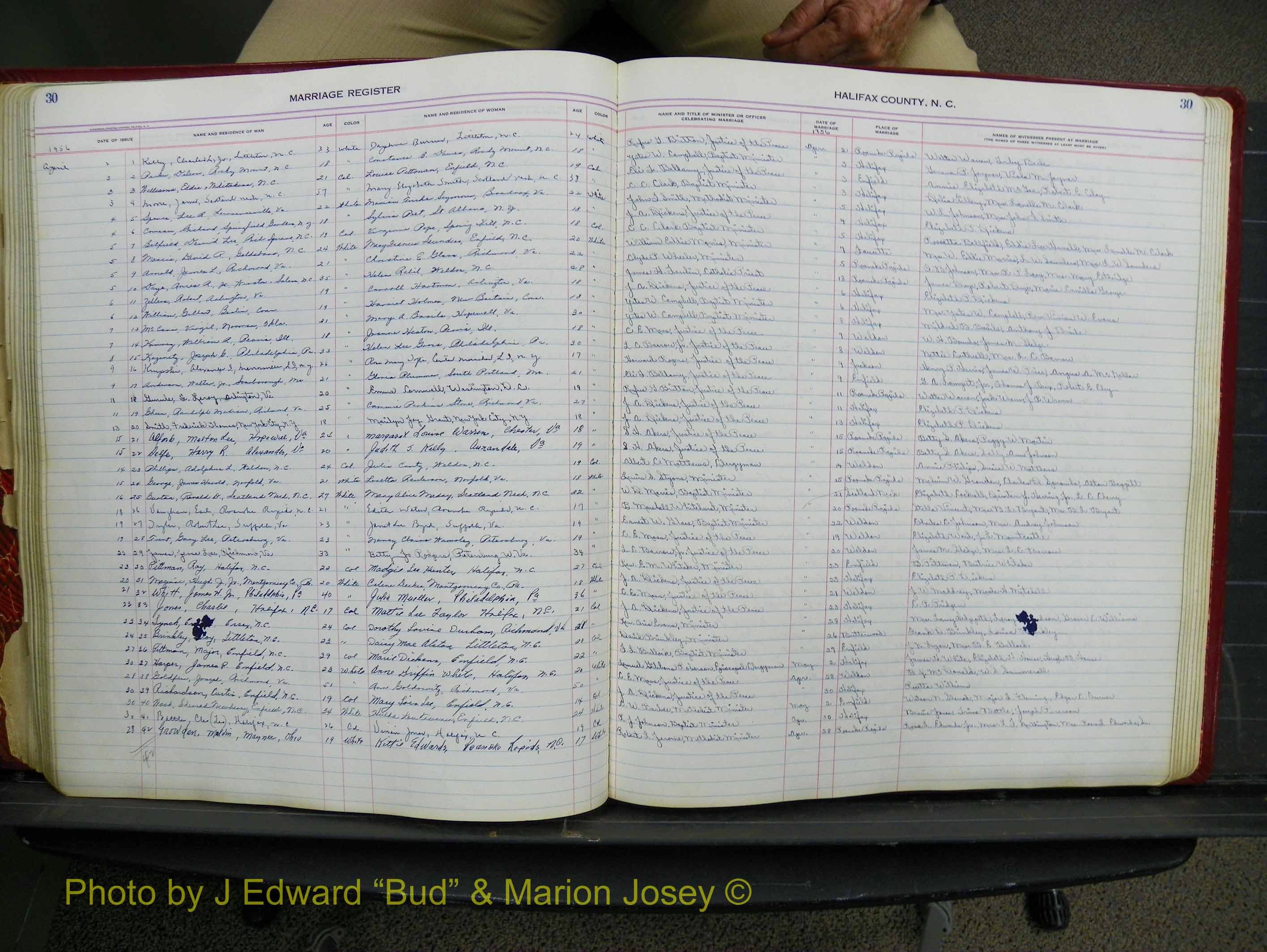 Halifax Marriage Book 14, 1954-1960  P 030.JPG
