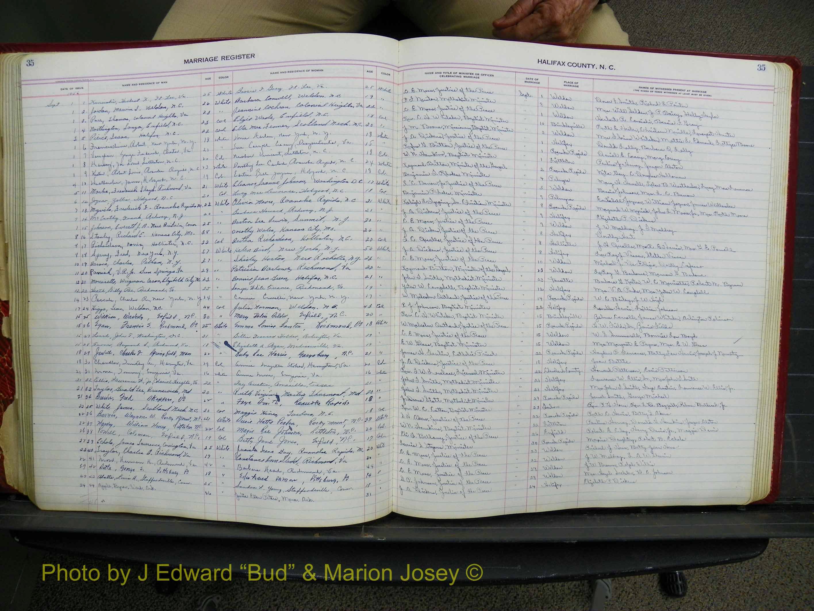 Halifax Marriage Book 14, 1954-1960  P 035.JPG