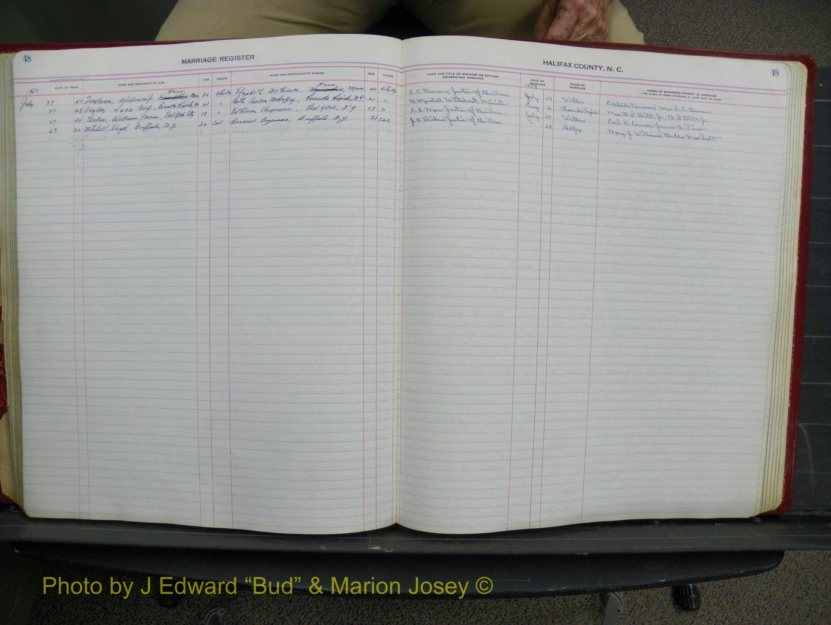 Halifax Marriage Book 14, 1954-1960  P 048.JPG