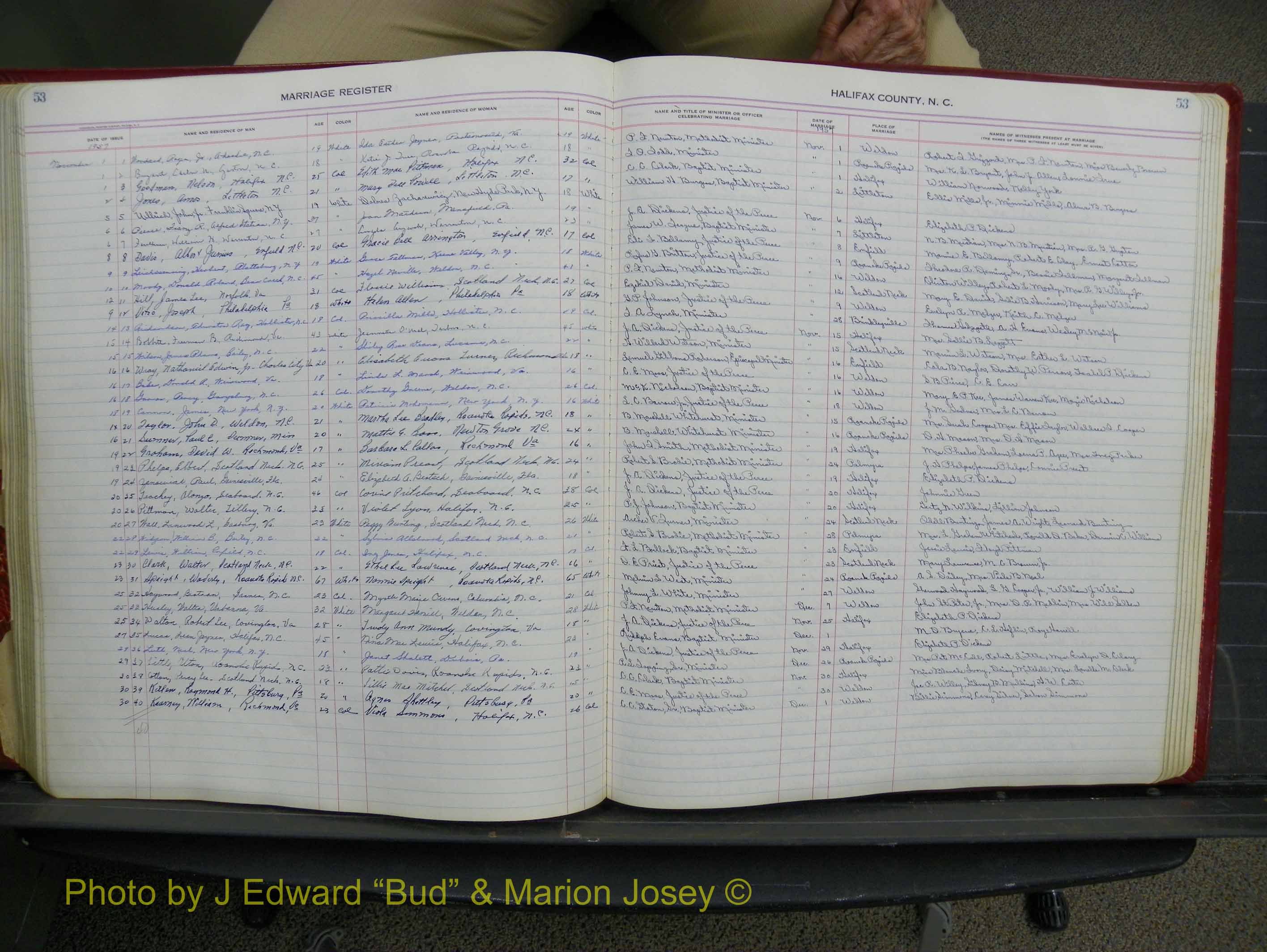 Halifax Marriage Book 14, 1954-1960  P 053.JPG