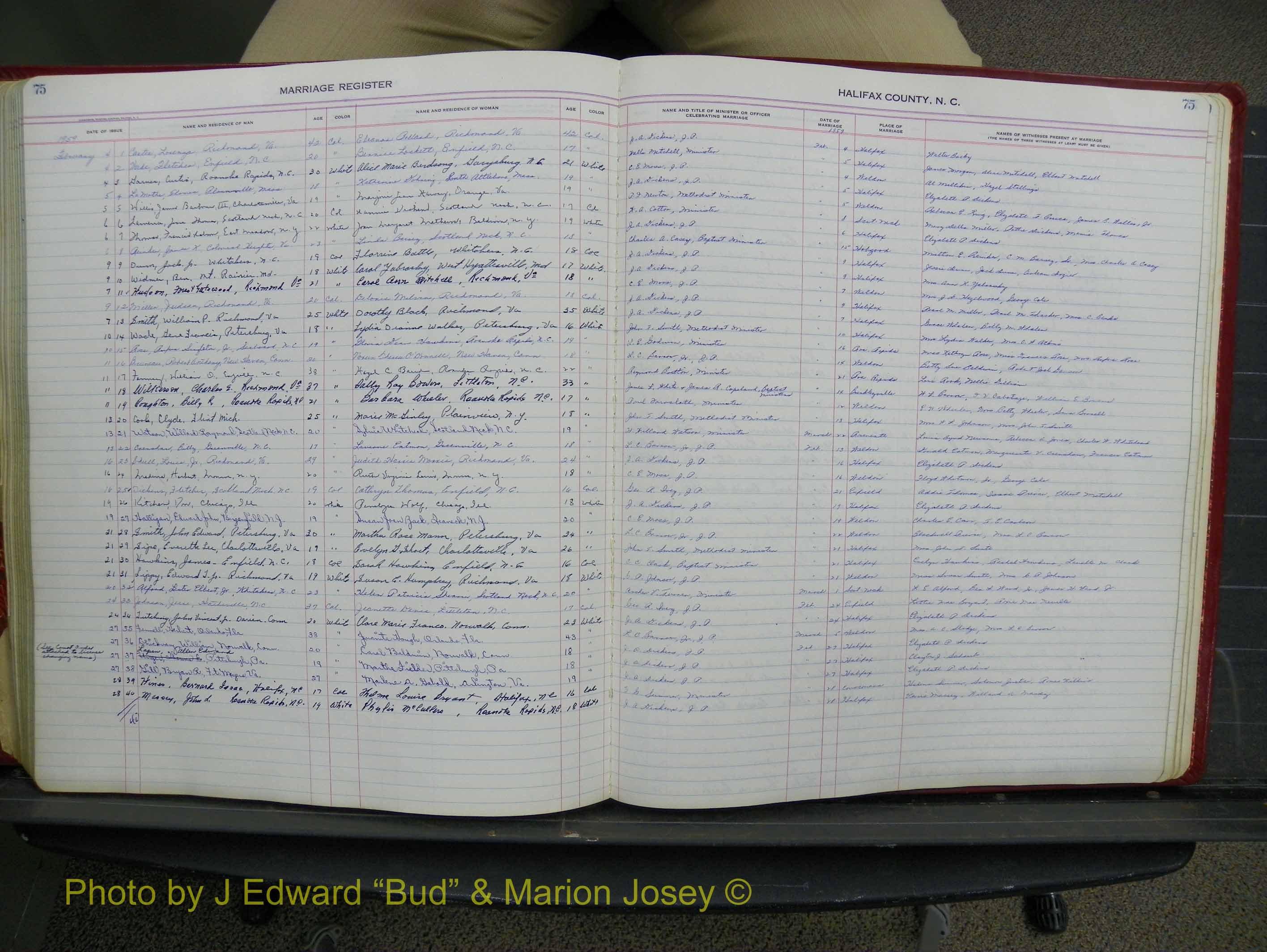 Halifax Marriage Book 14, 1954-1960  P 075.JPG