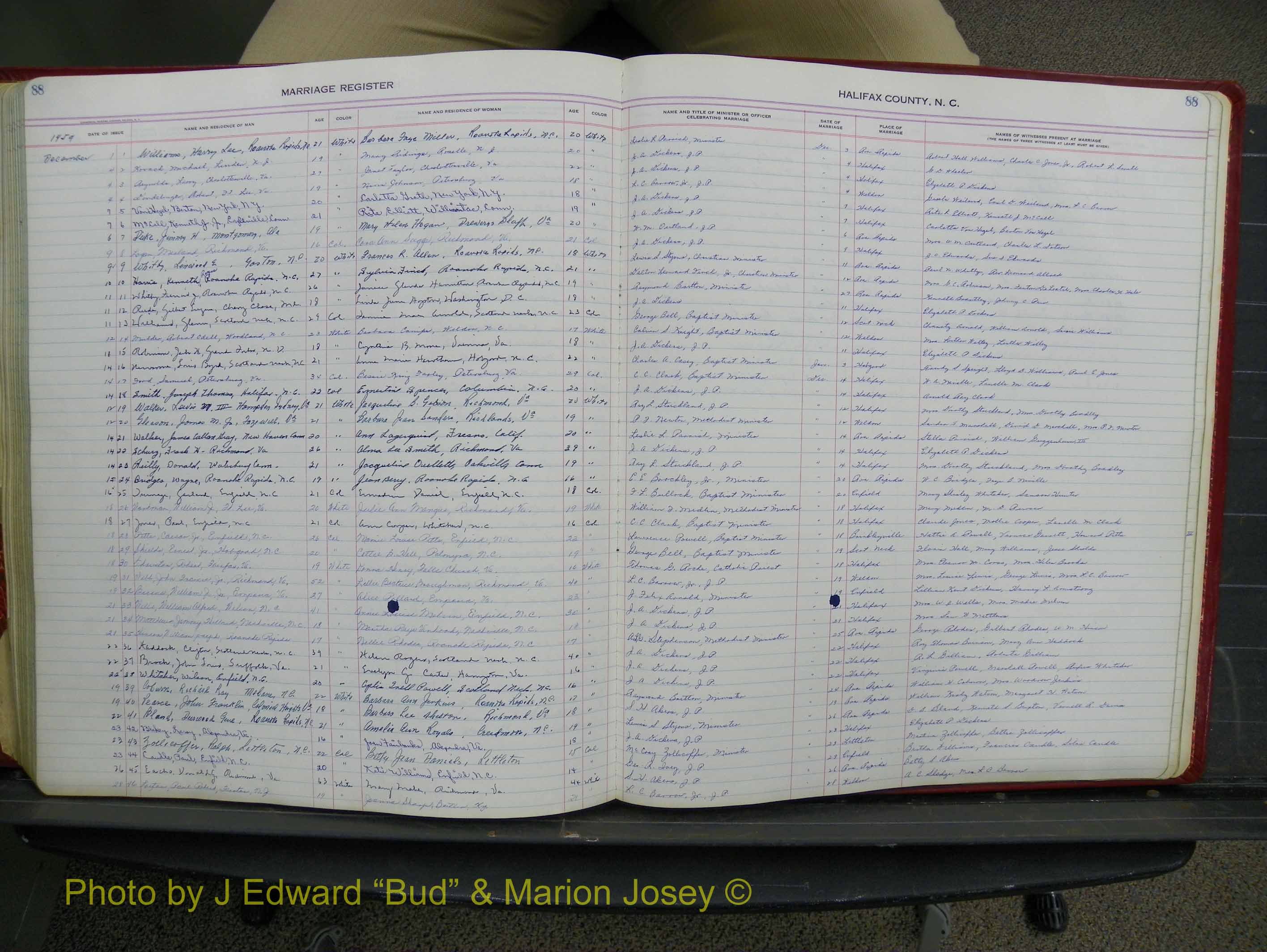 Halifax Marriage Book 14, 1954-1960  P 088.JPG
