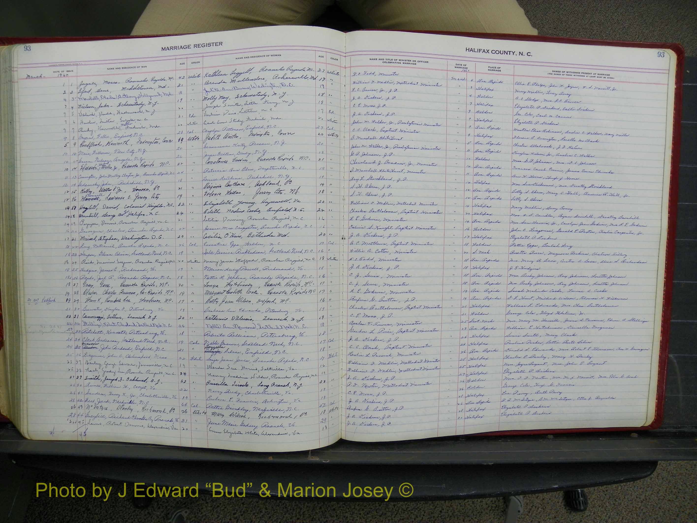 Halifax Marriage Book 14, 1954-1960  P 093.JPG