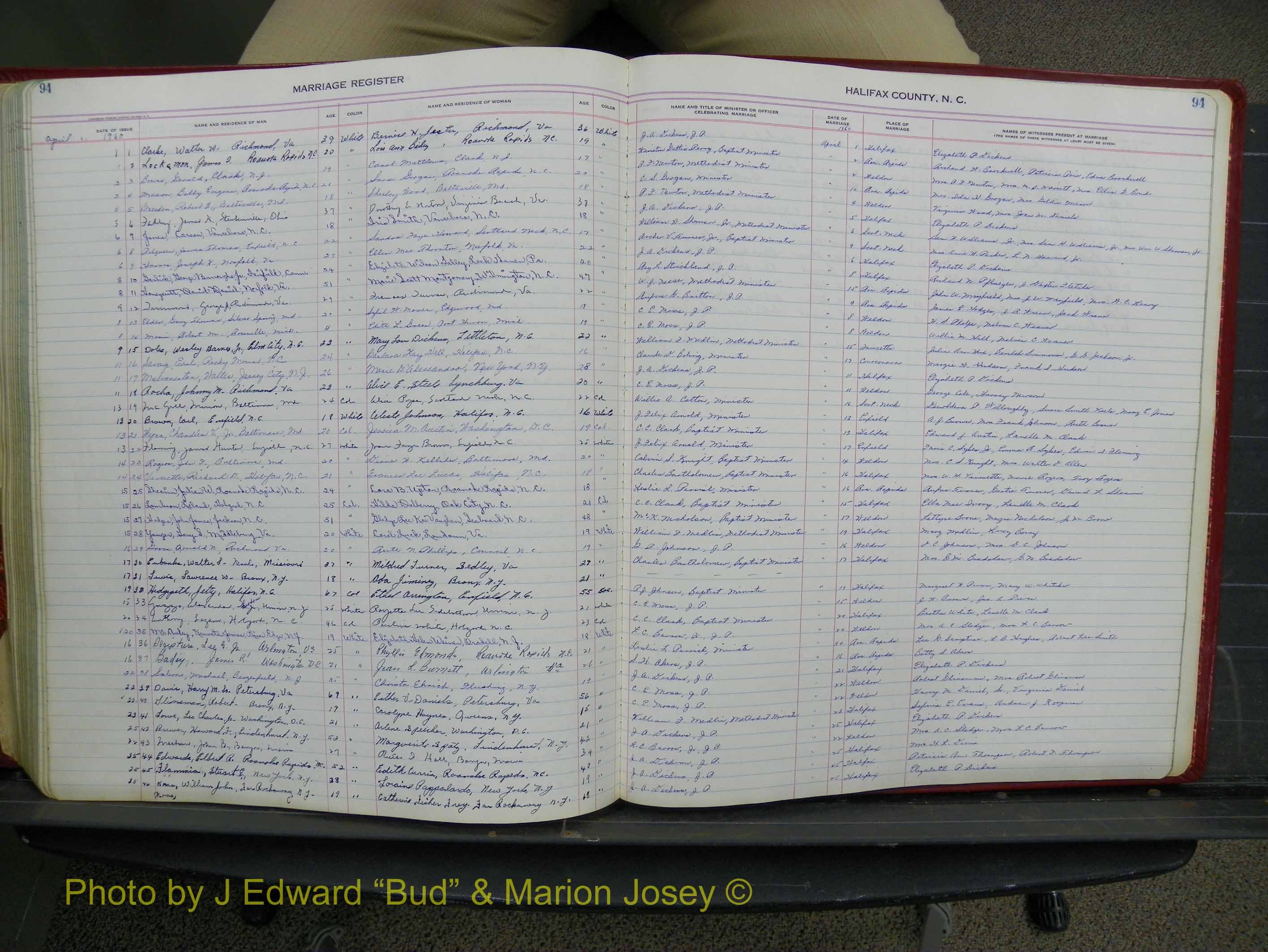 Halifax Marriage Book 14, 1954-1960  P 094.JPG