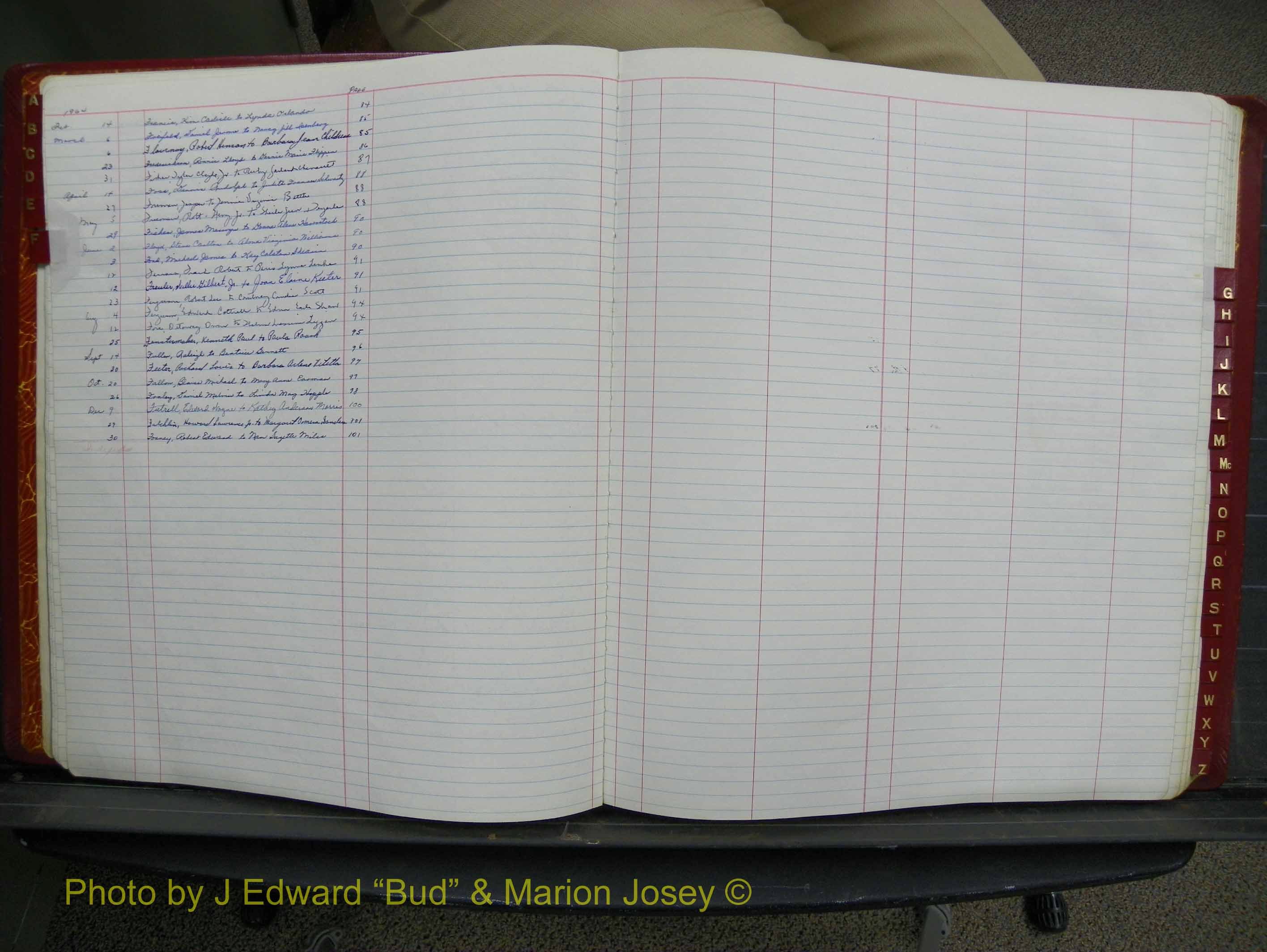 Halifax Marriage Book 15, 1960-1964  Index F2.JPG