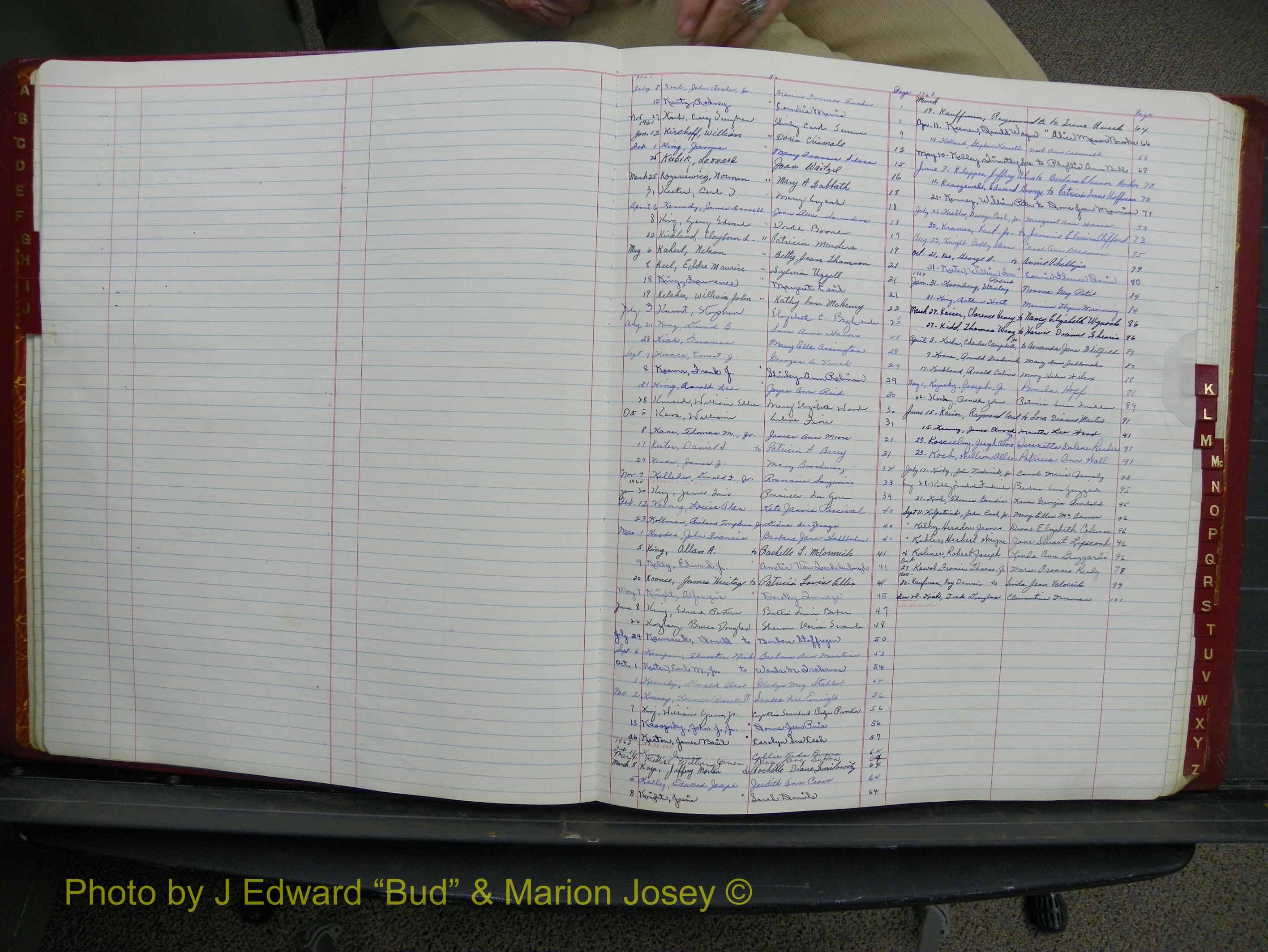 Halifax Marriage Book 15, 1960-1964  Index K.JPG