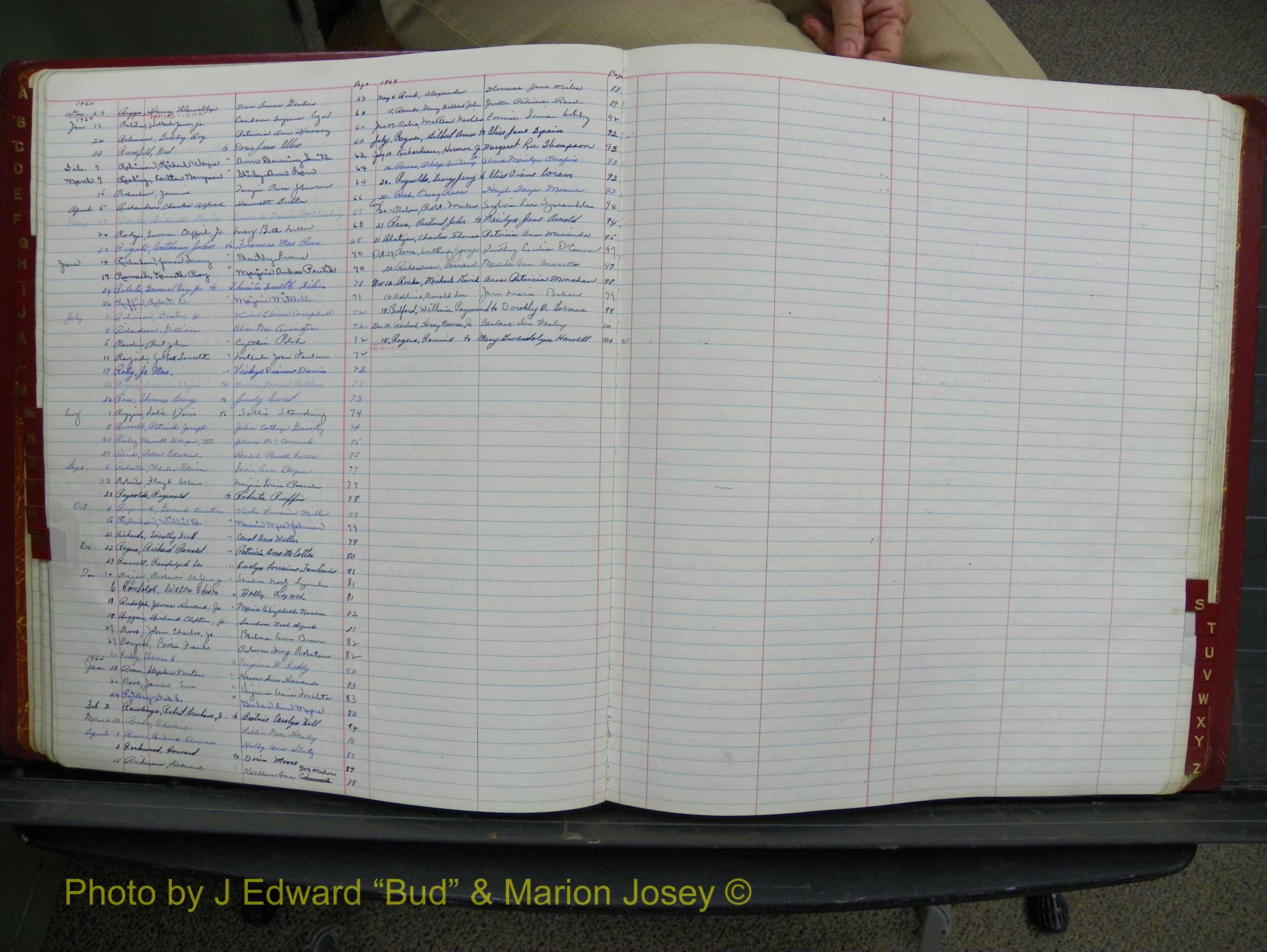 Halifax Marriage Book 15, 1960-1964  Index R2.JPG