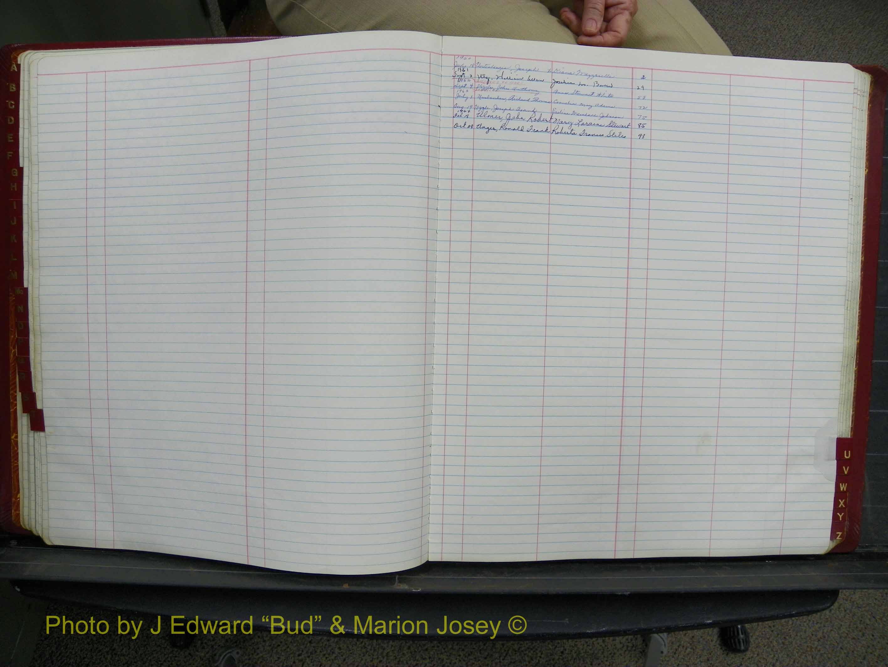 Halifax Marriage Book 15, 1960-1964  Index U.JPG
