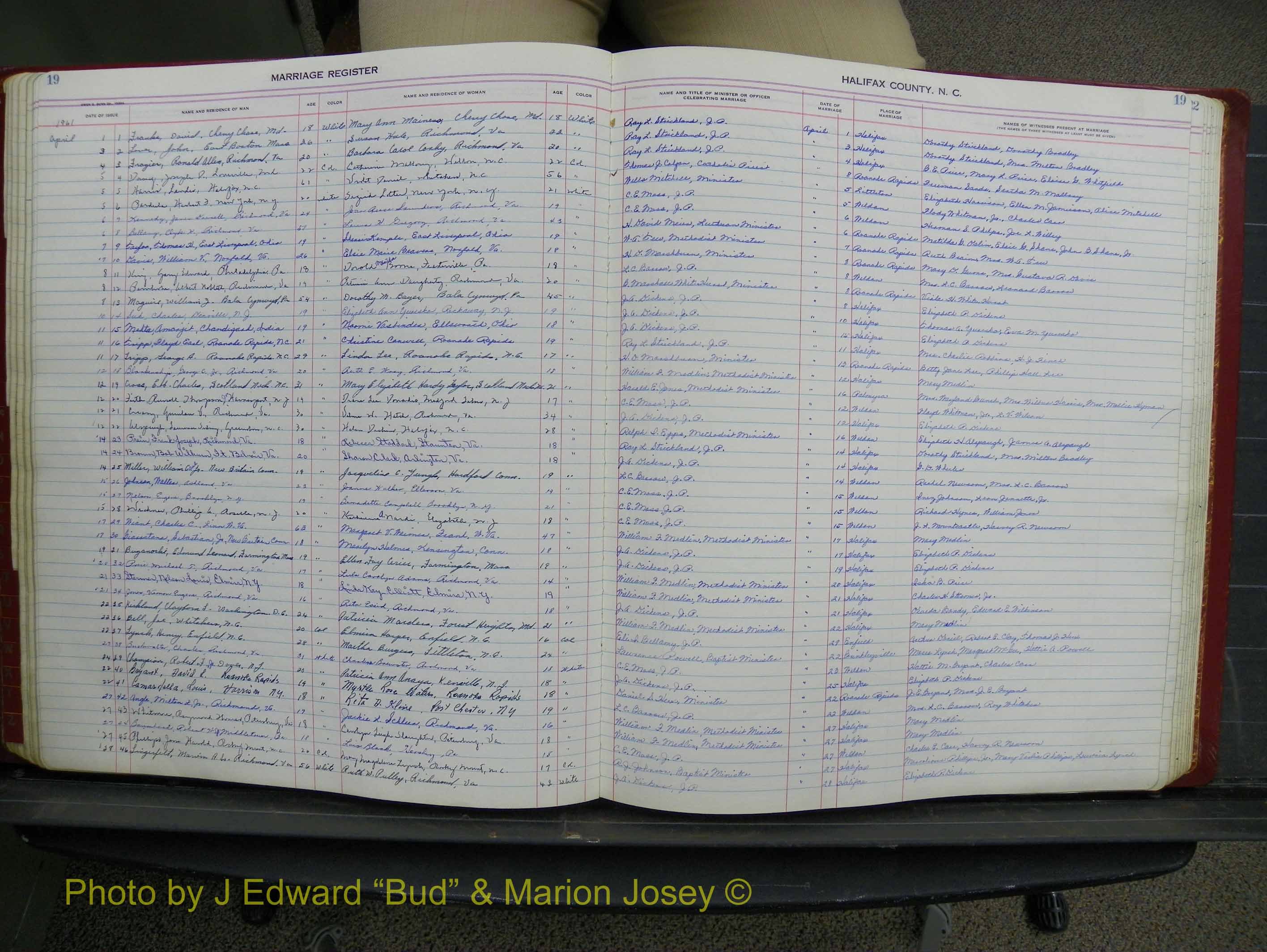 Halifax Marriage Book 15, 1960-1964  P 019.JPG