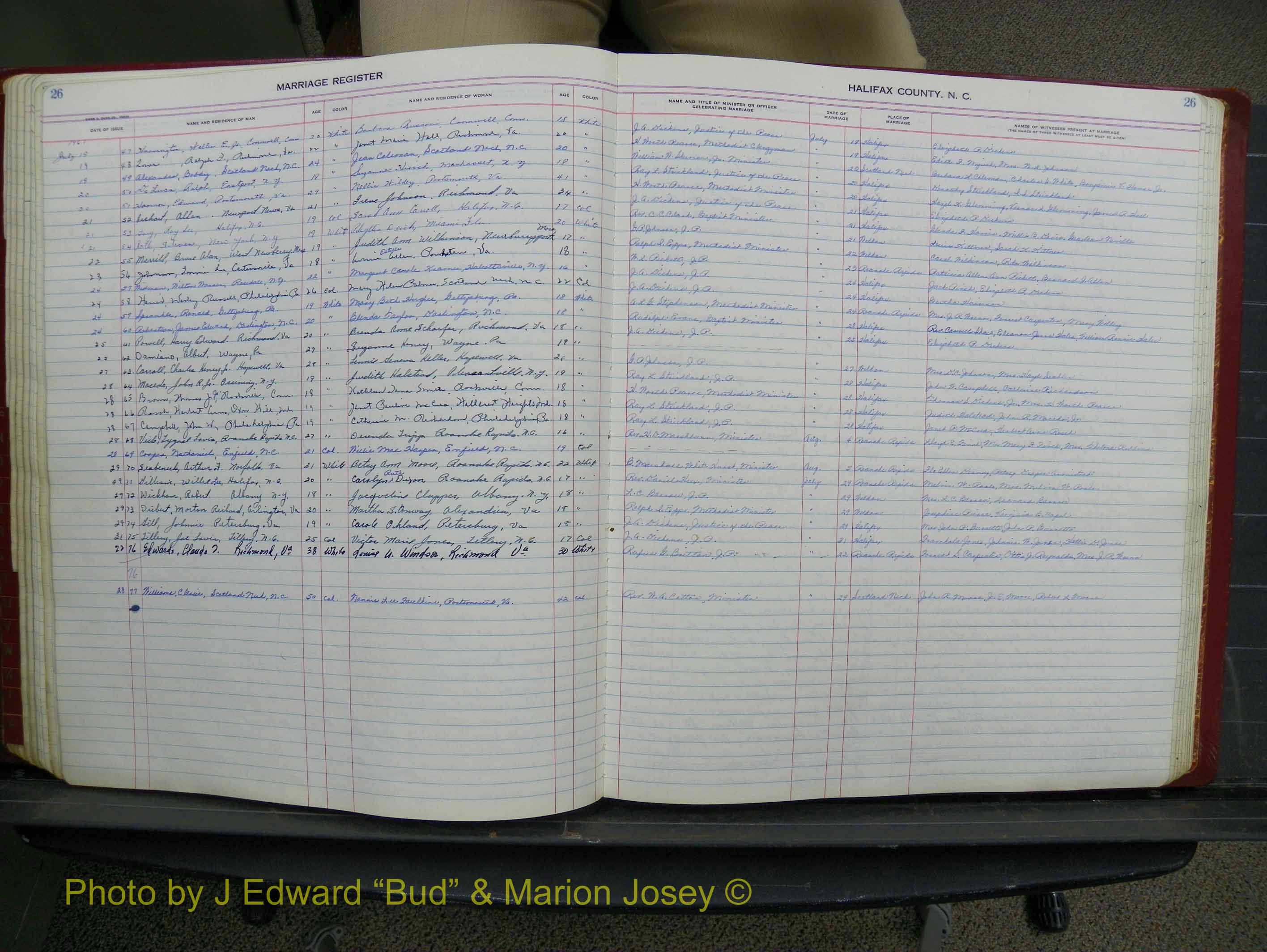Halifax Marriage Book 15, 1960-1964  P 026.JPG