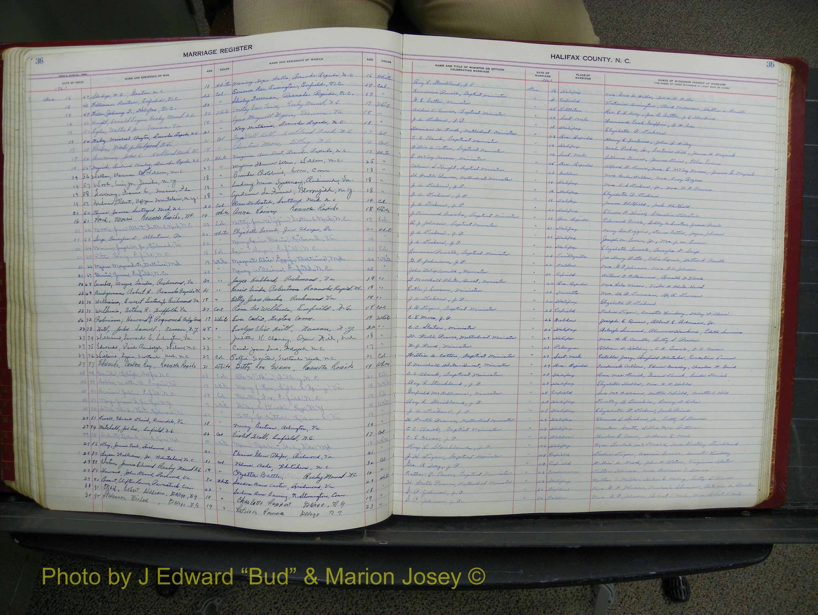 Halifax Marriage Book 15, 1960-1964  P 036.JPG