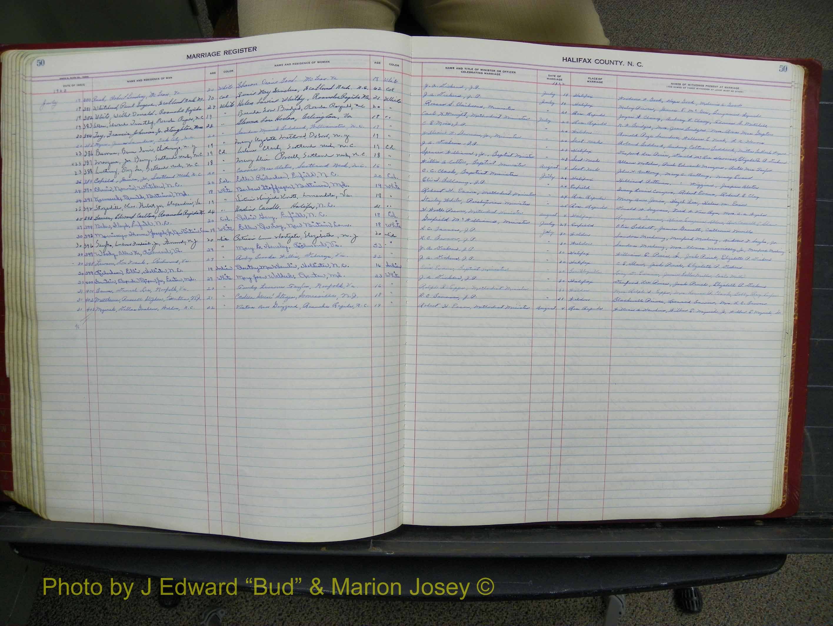 Halifax Marriage Book 15, 1960-1964  P 050.JPG