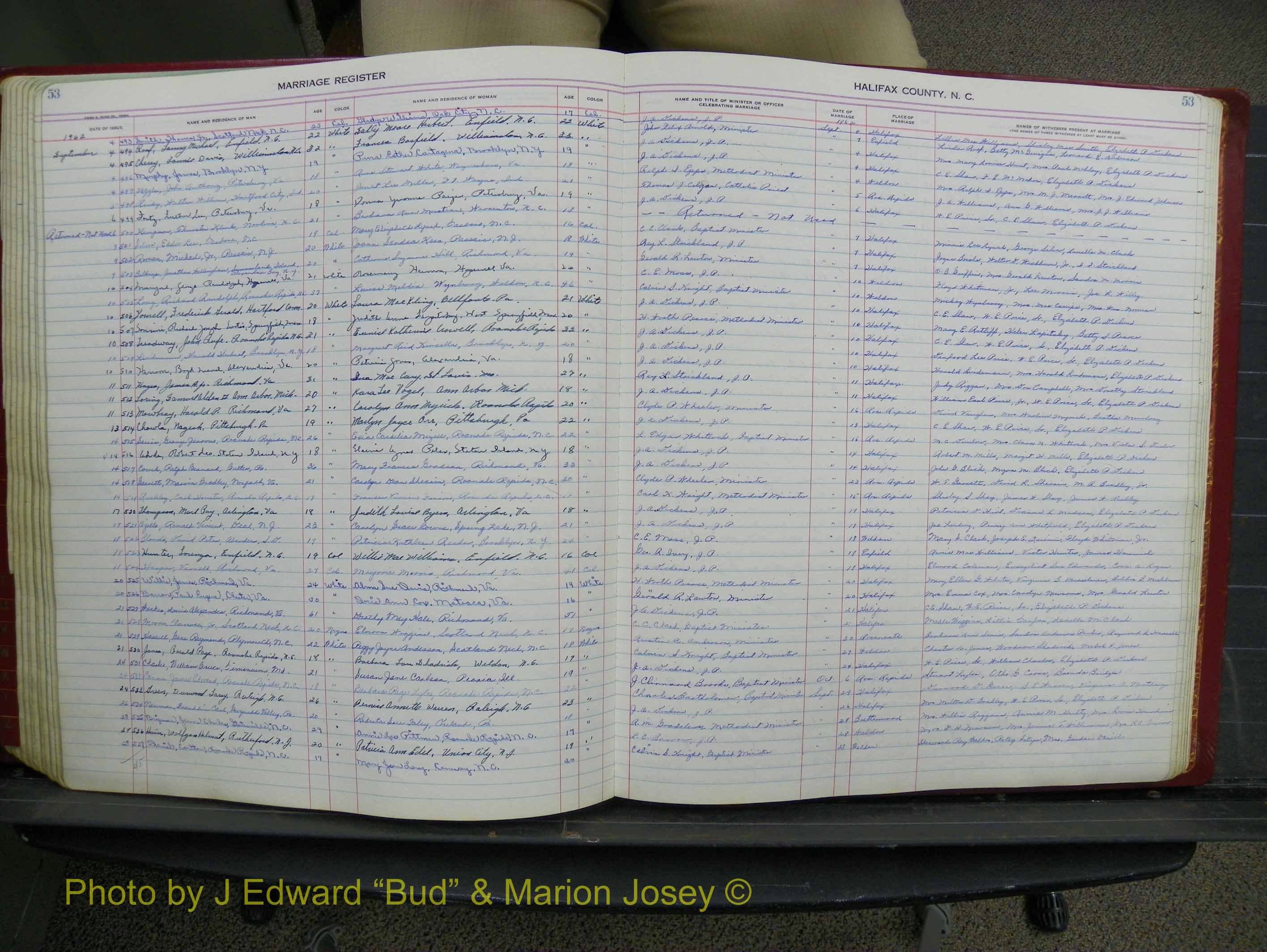 Halifax Marriage Book 15, 1960-1964  P 053.JPG