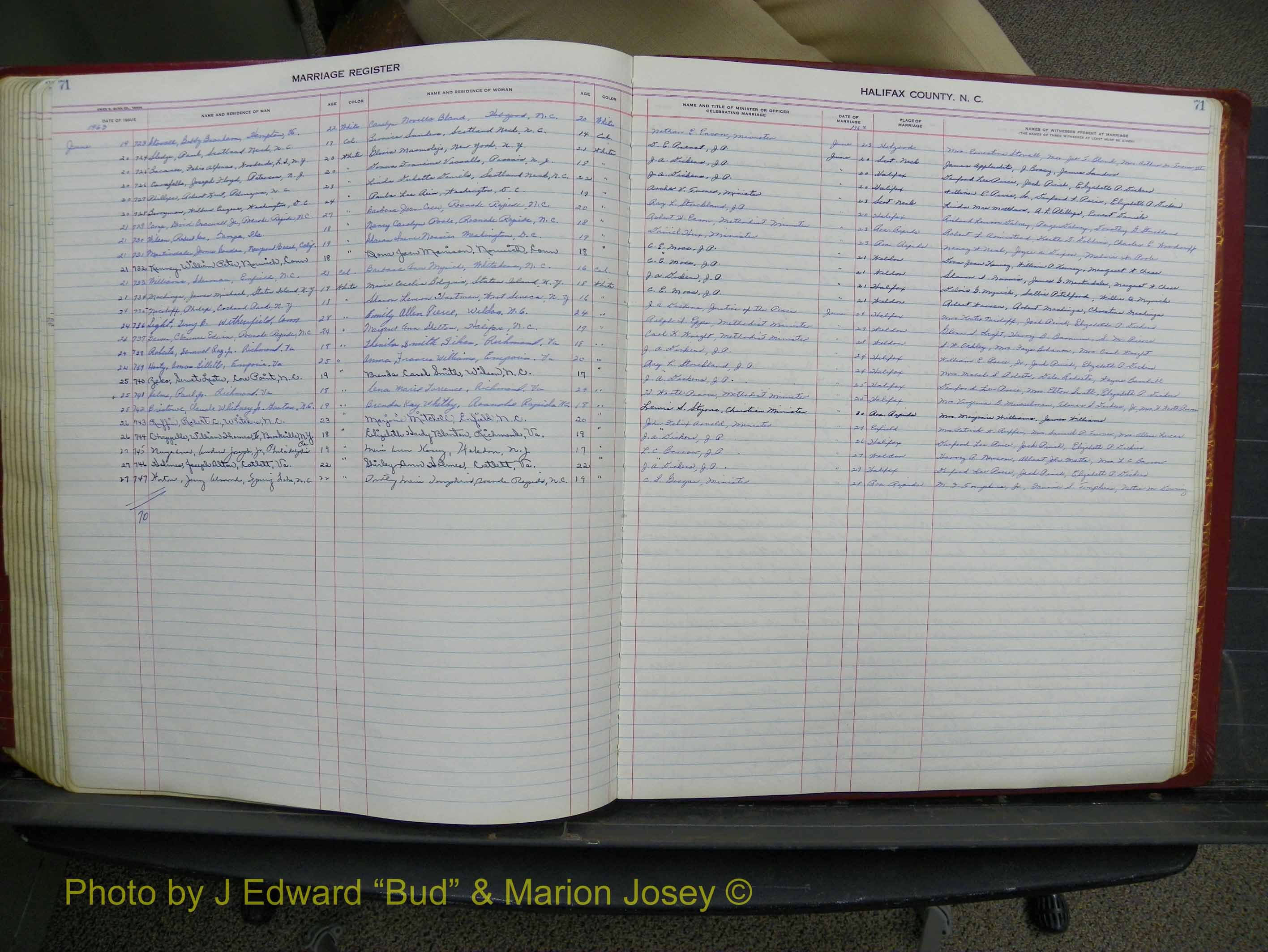 Halifax Marriage Book 15, 1960-1964  P 071.JPG