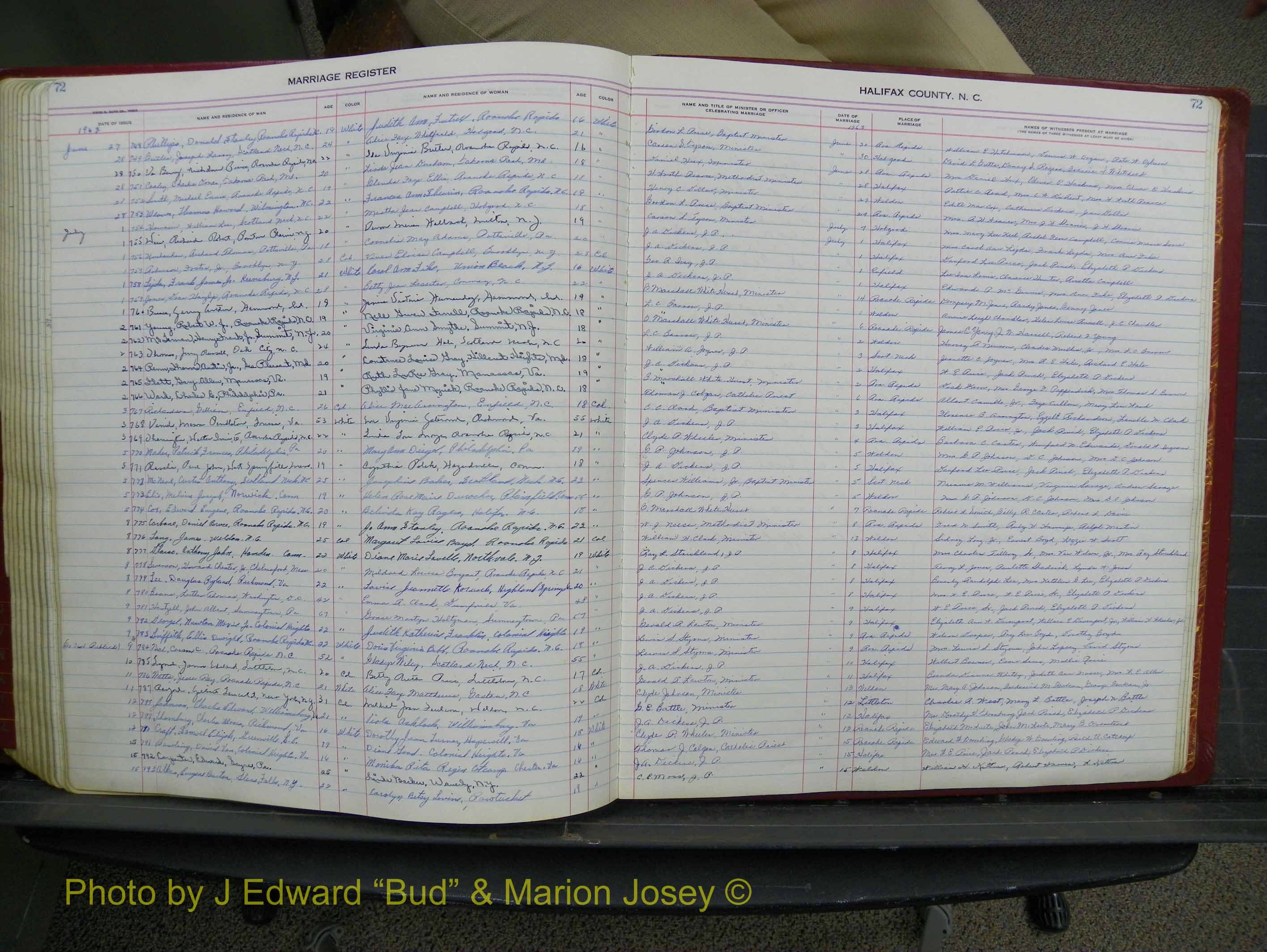 Halifax Marriage Book 15, 1960-1964  P 072.JPG