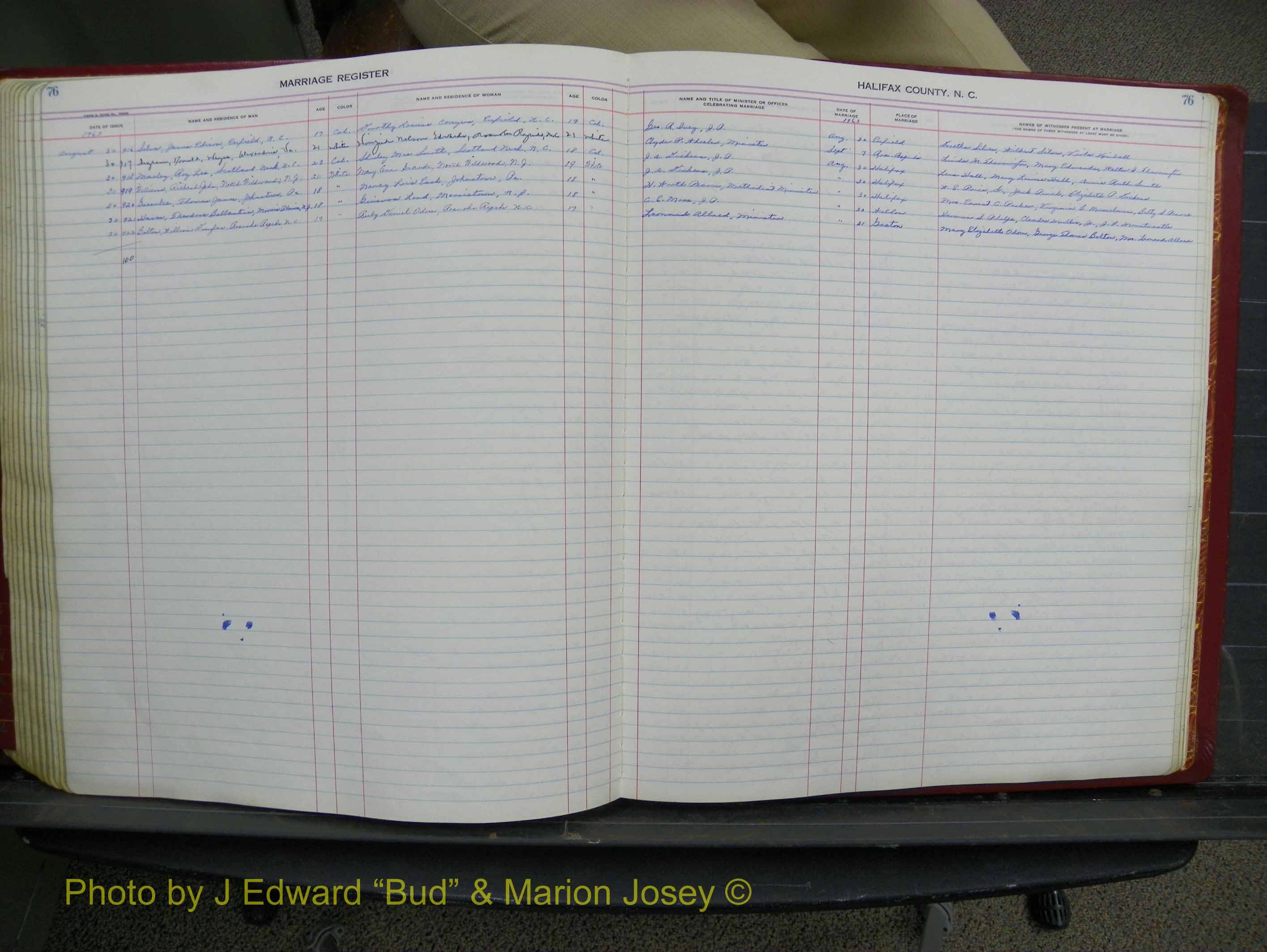 Halifax Marriage Book 15, 1960-1964  P 076.JPG