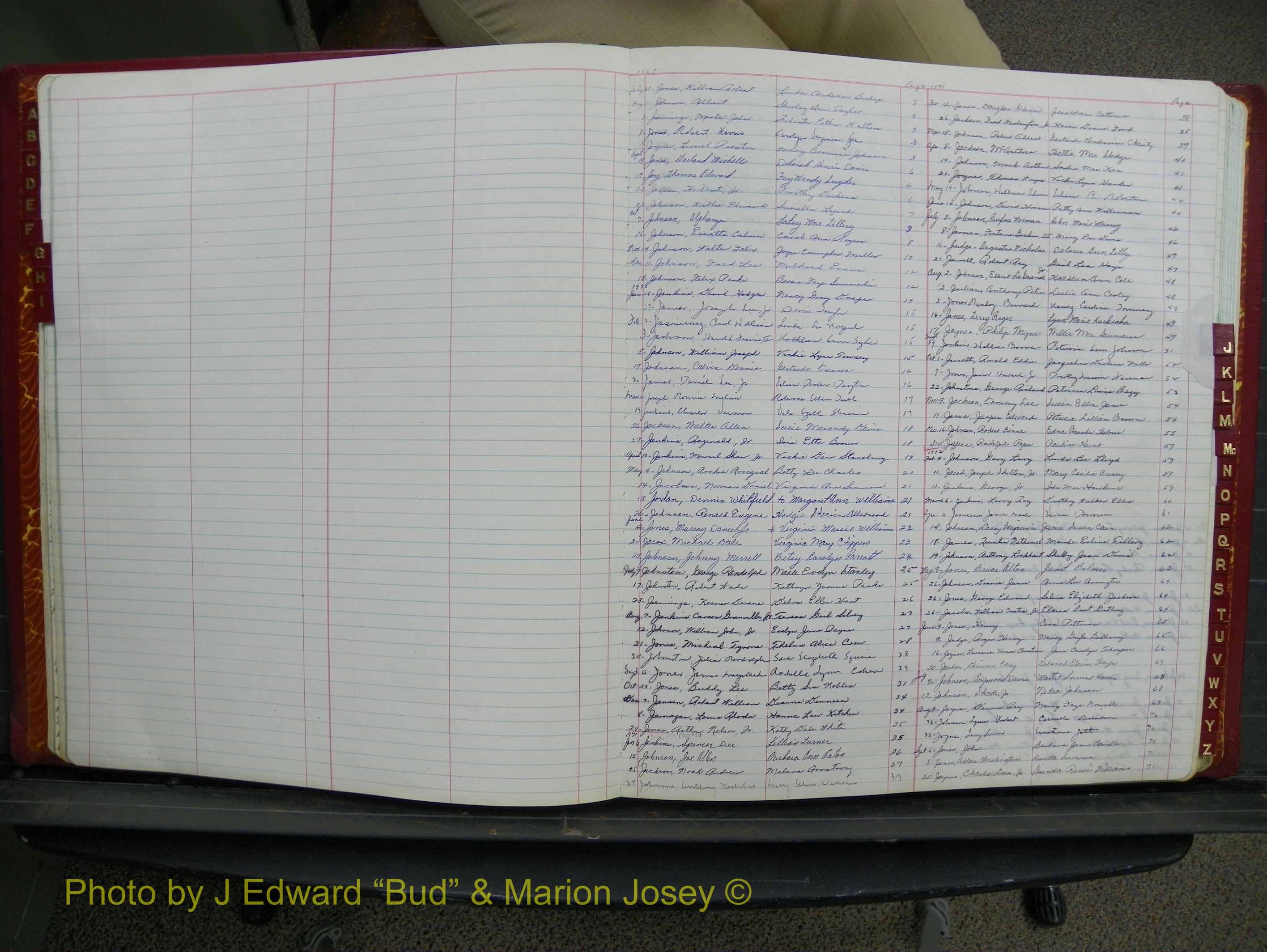 Halifax Marriage Book 17, 1969-1974 Index J.JPG