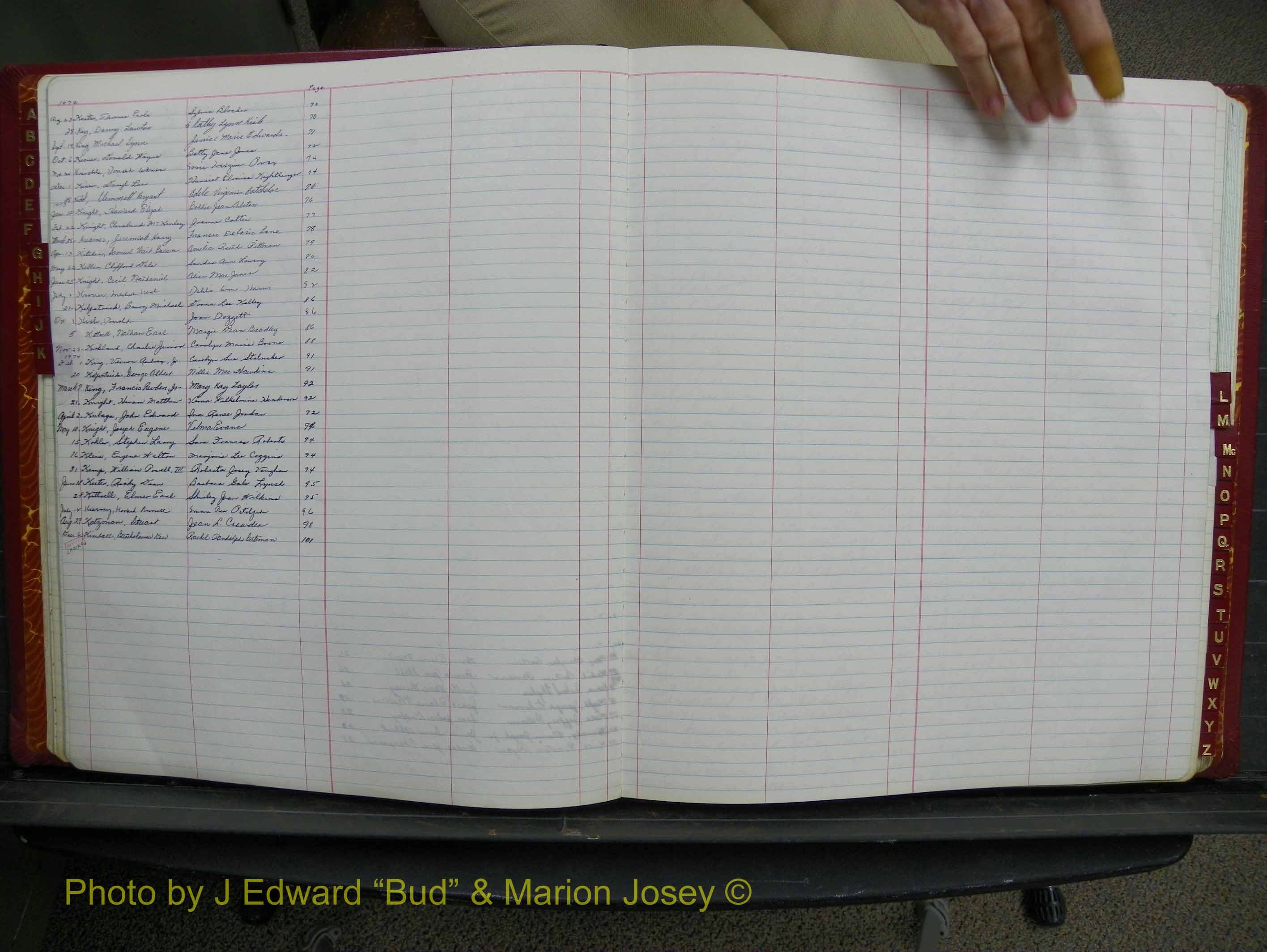 Halifax Marriage Book 17, 1969-1974 Index K2.JPG