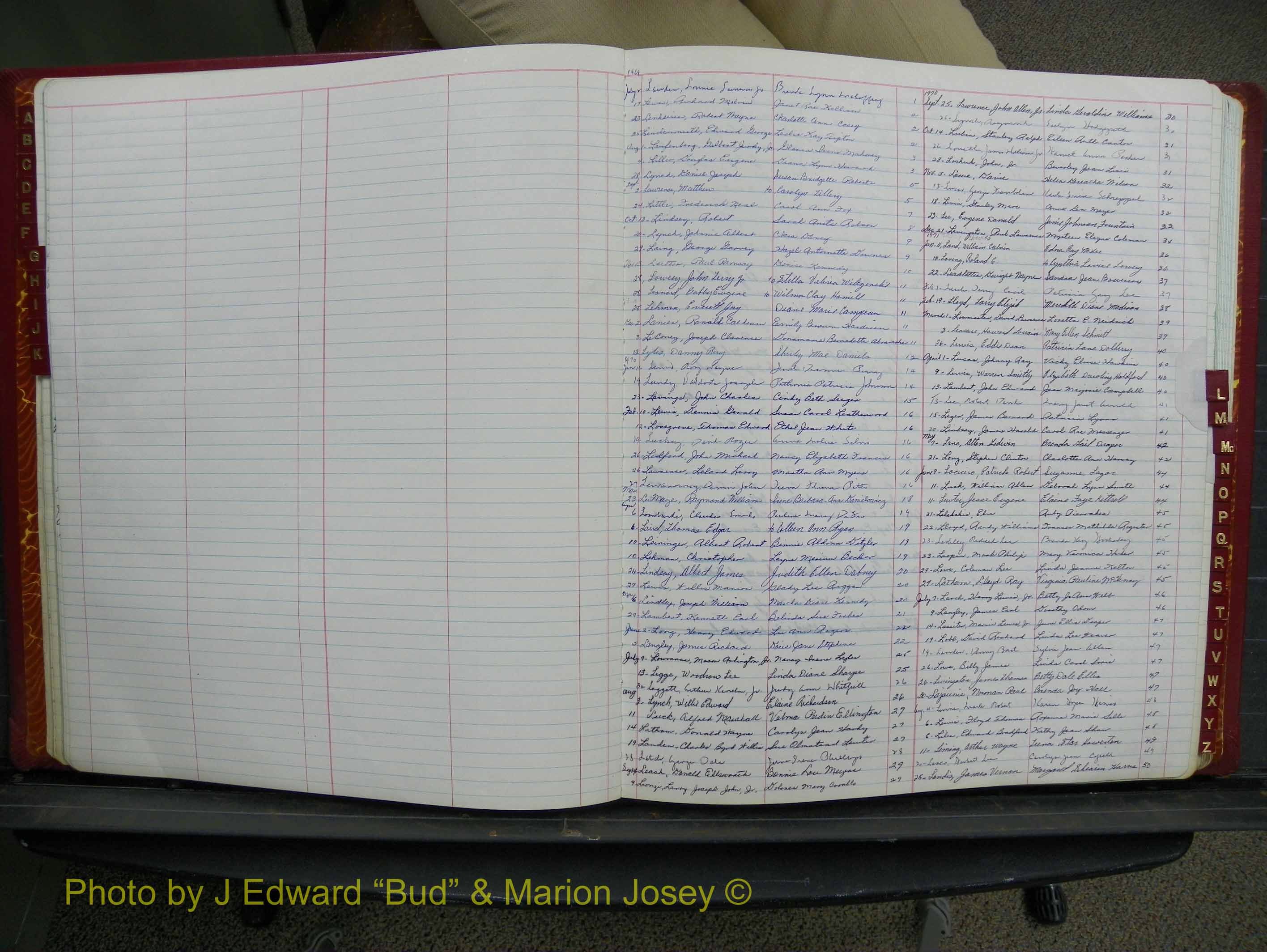 Halifax Marriage Book 17, 1969-1974 Index L.JPG