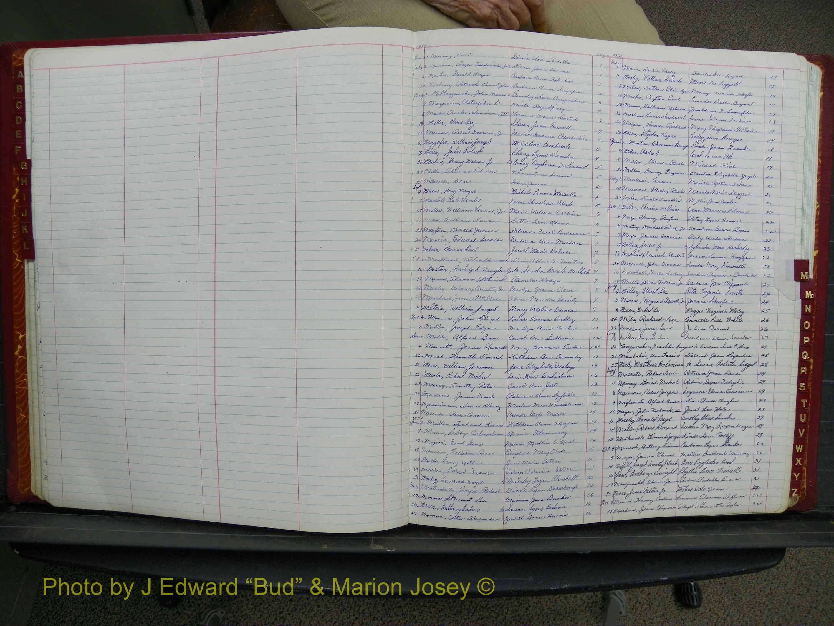 Halifax Marriage Book 17, 1969-1974 Index M.JPG