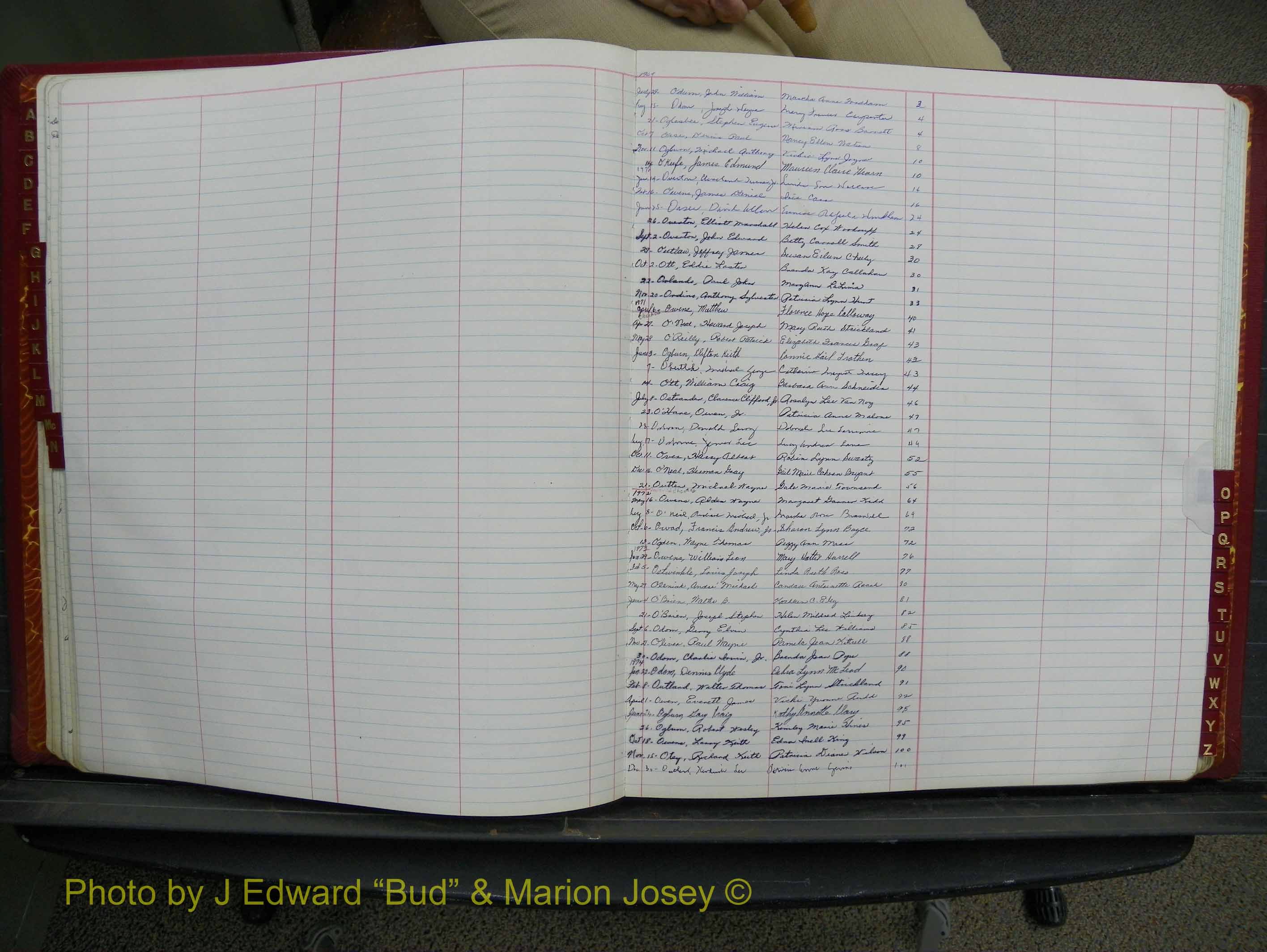 Halifax Marriage Book 17, 1969-1974 Index O.JPG