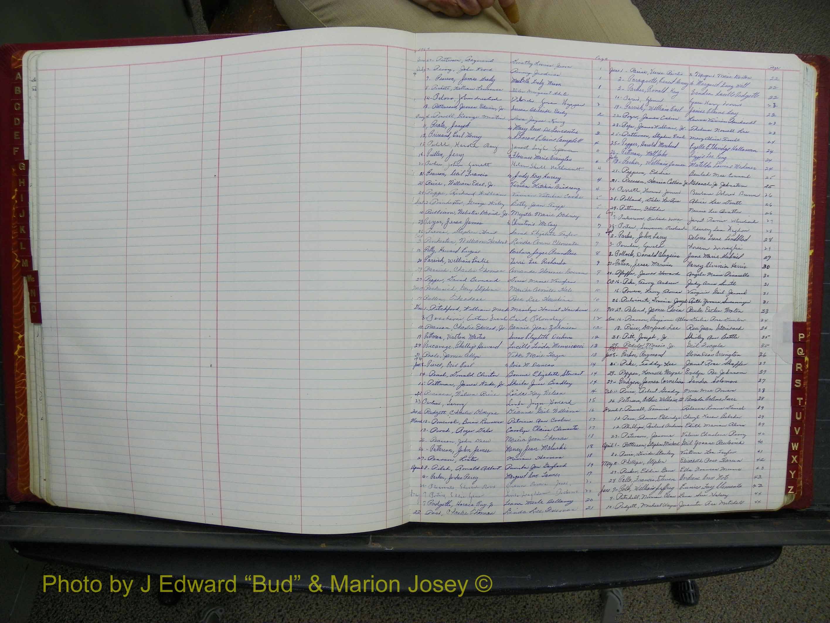 Halifax Marriage Book 17, 1969-1974 Index P.JPG