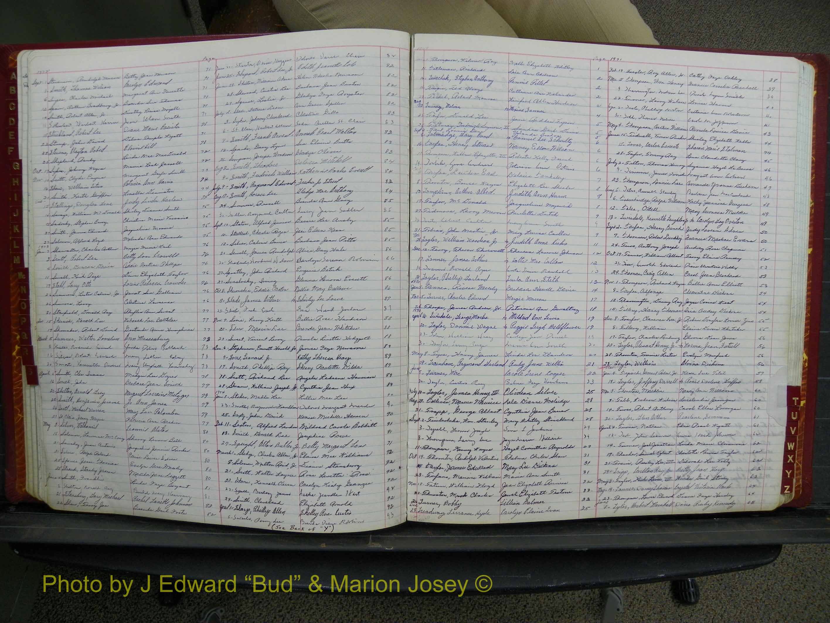 Halifax Marriage Book 17, 1969-1974 Index S3 & T1.JPG