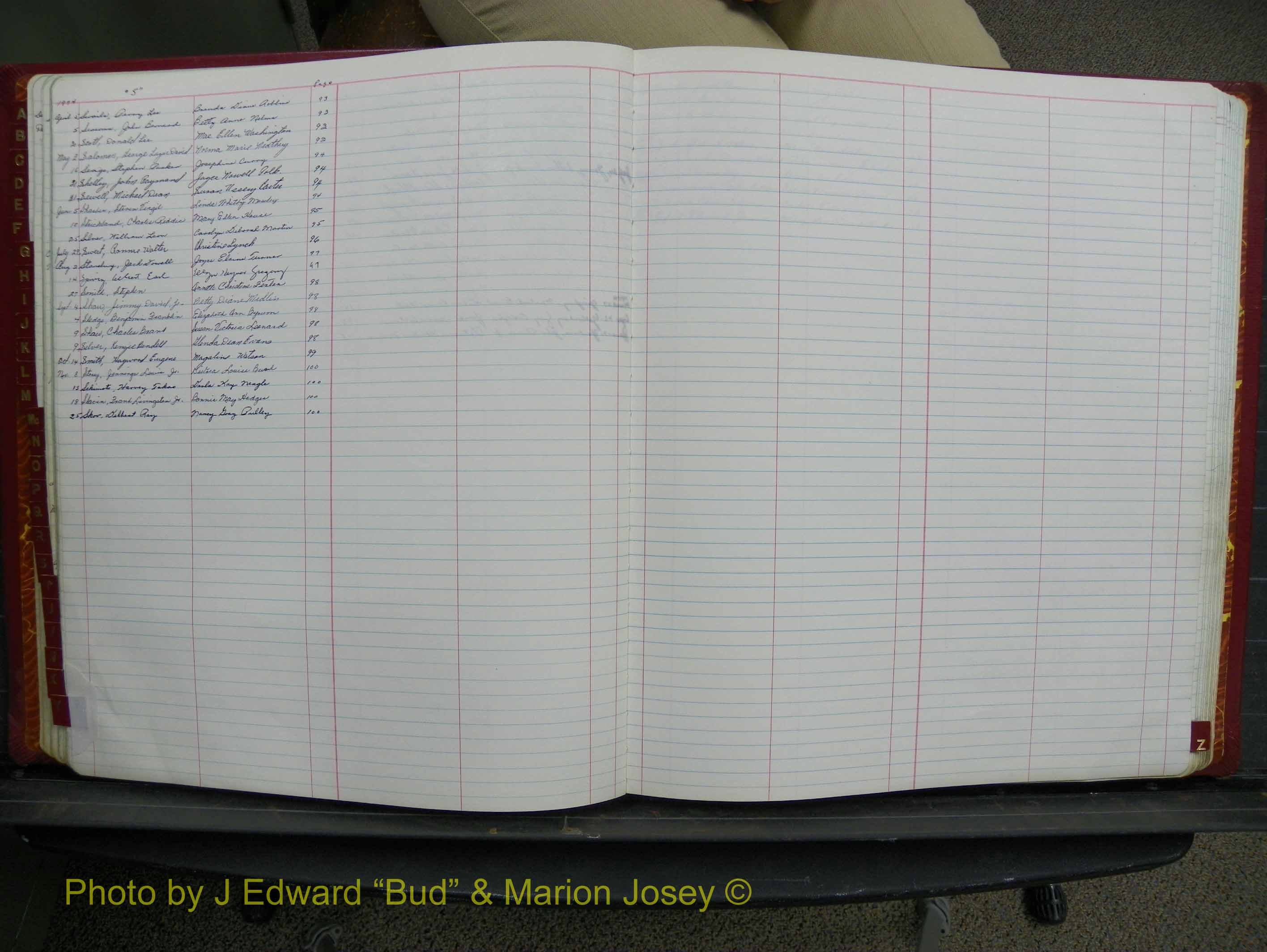 Halifax Marriage Book 17, 1969-1974 Index S3.JPG