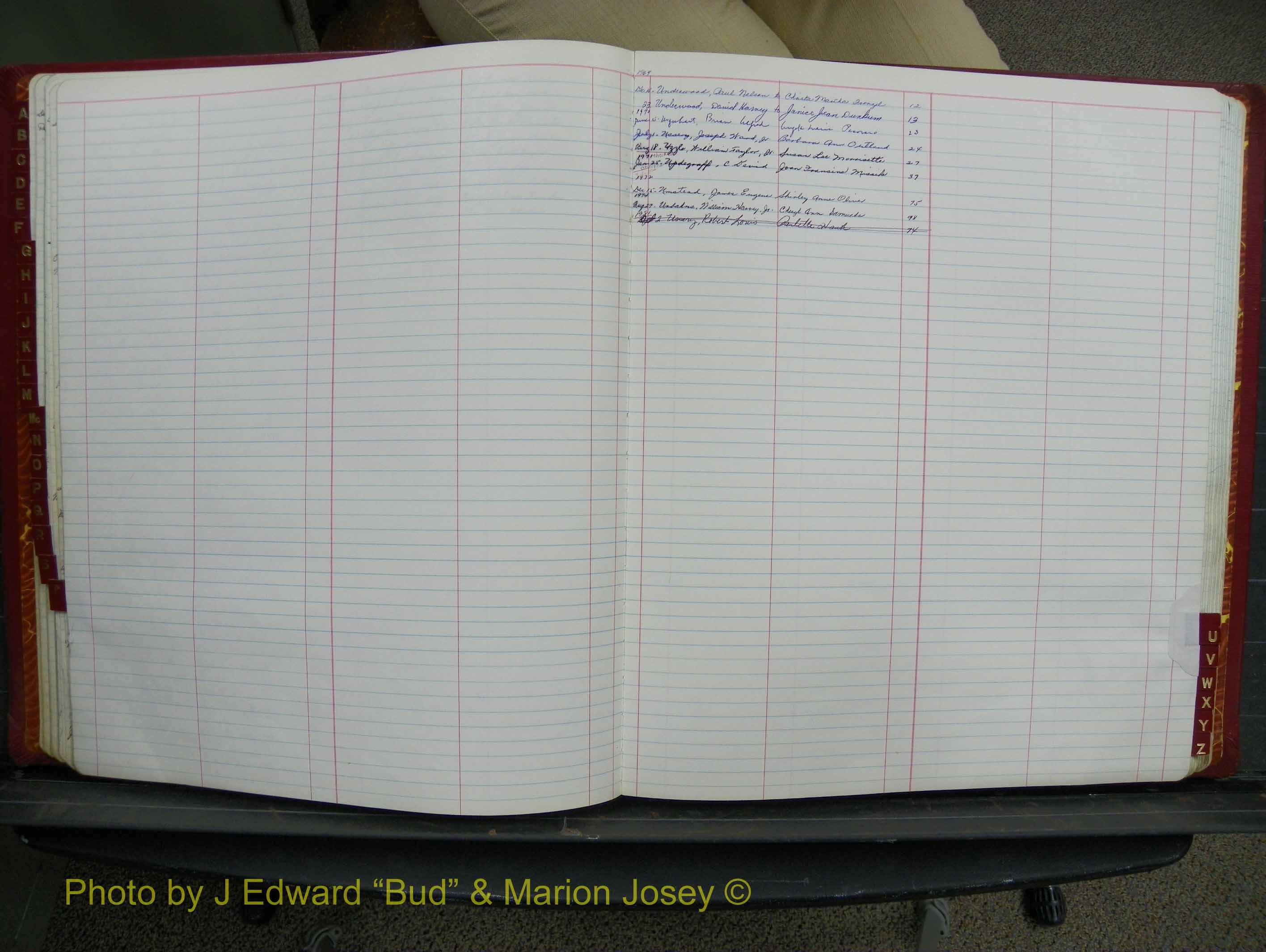 Halifax Marriage Book 17, 1969-1974 Index U.JPG