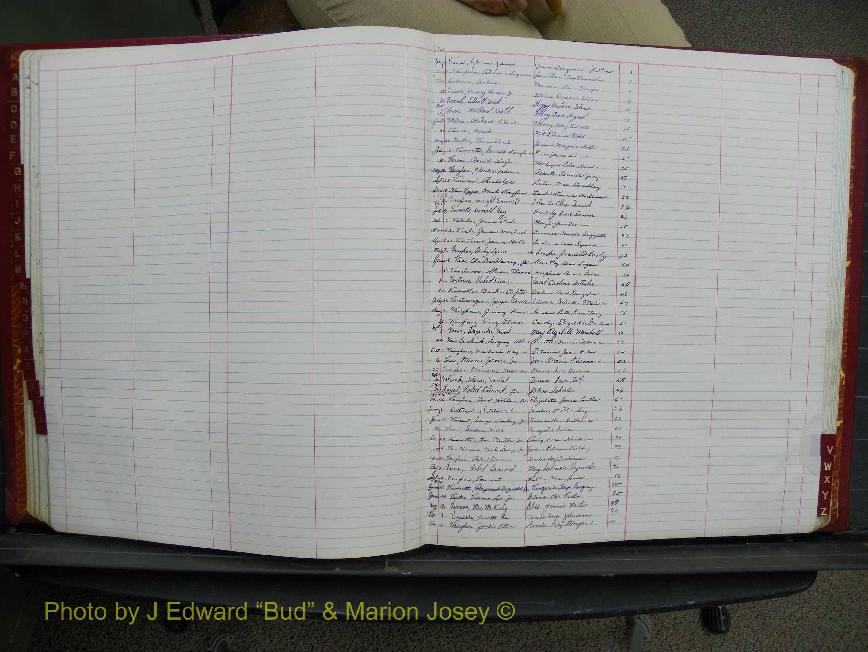 Halifax Marriage Book 17, 1969-1974 Index V.JPG