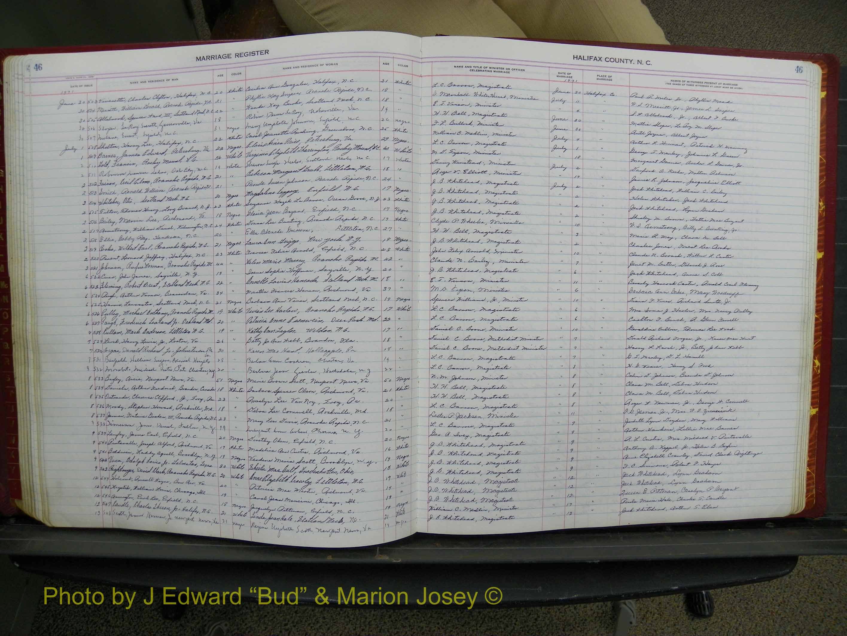 Halifax Marriage Book 17, 1969-1974 P 046.JPG