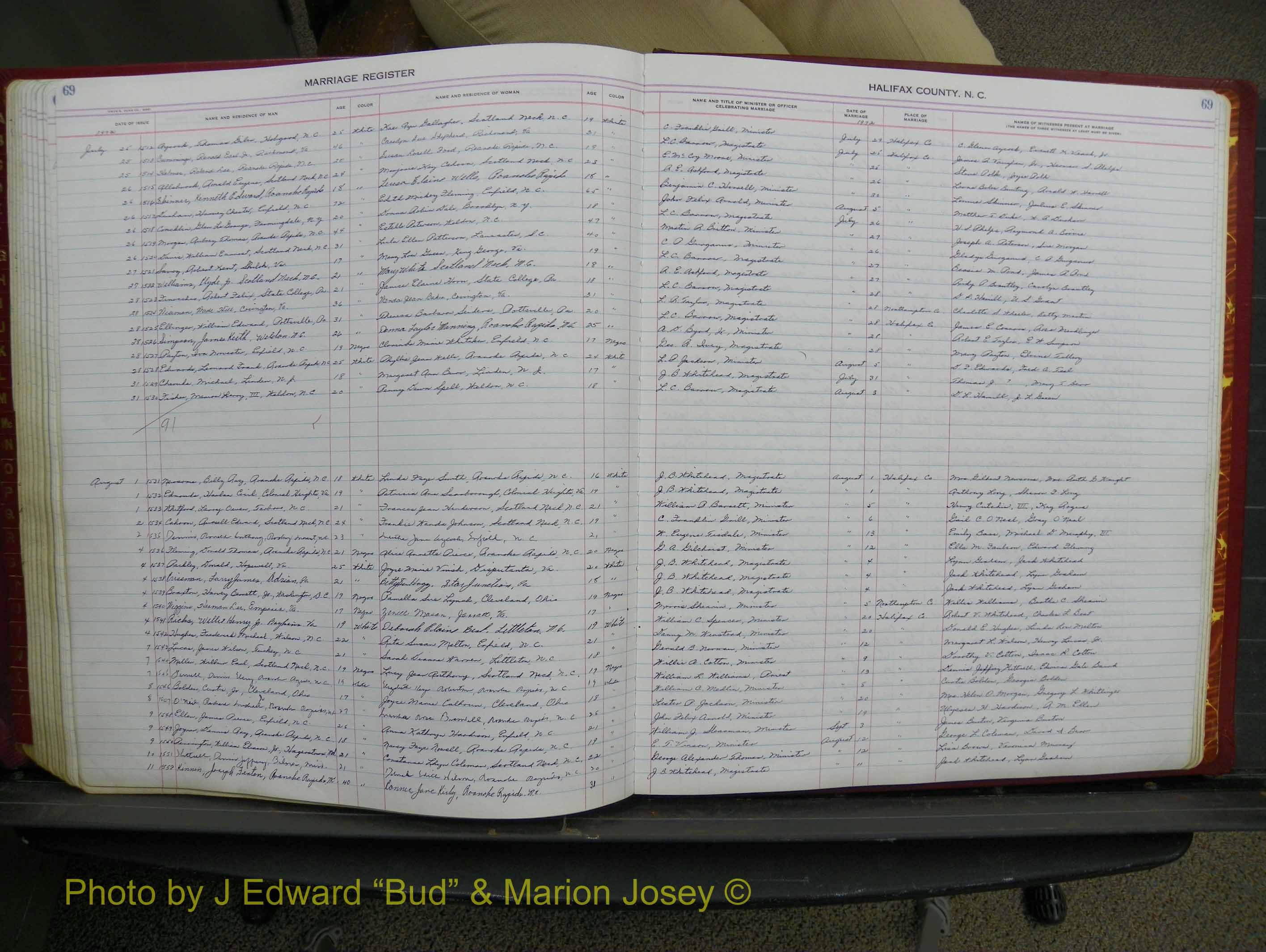 Halifax Marriage Book 17, 1969-1974 P 069.JPG