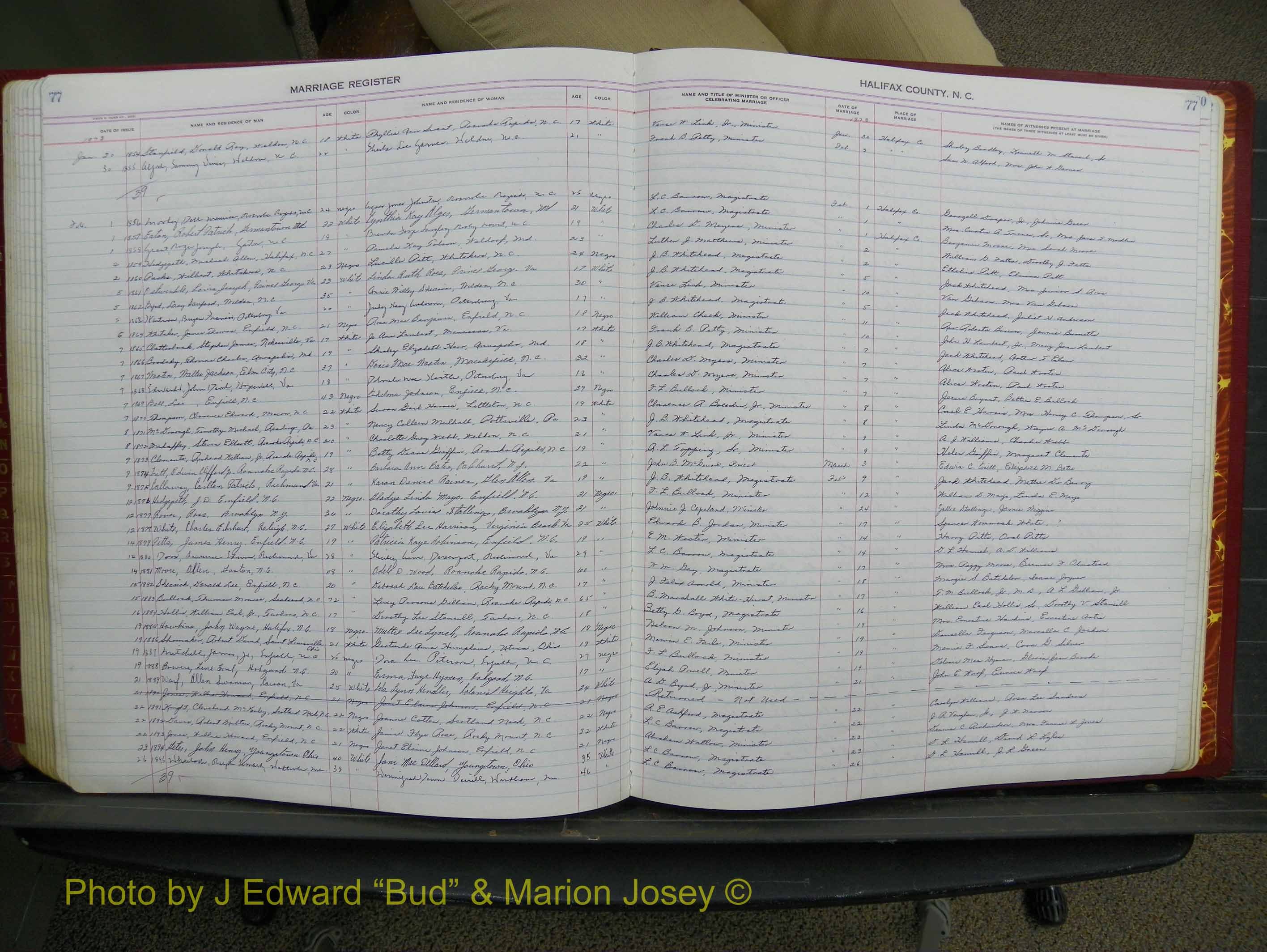 Halifax Marriage Book 17, 1969-1974 P 077.JPG