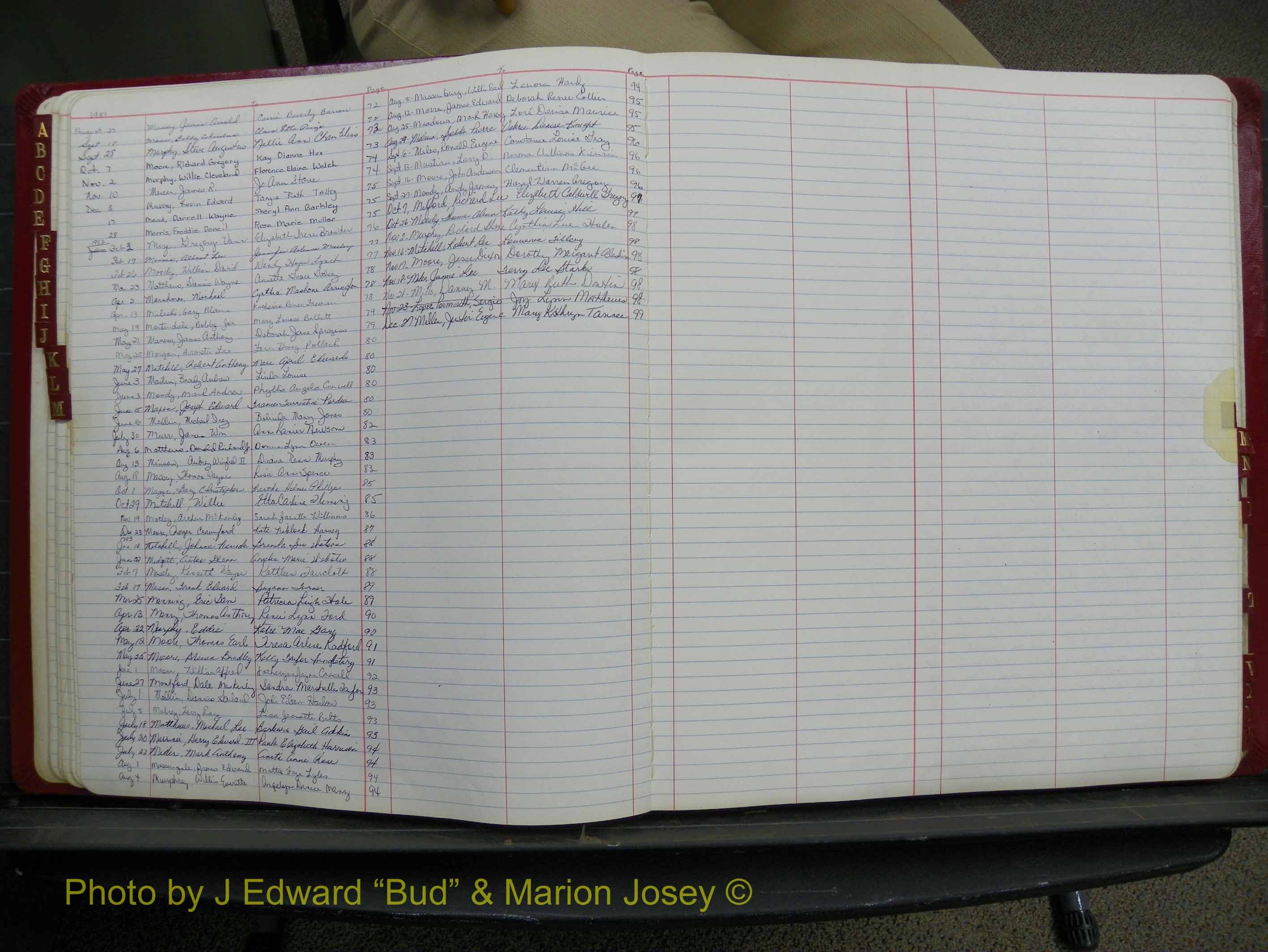 Halifax Marriage Book 18, 1975-1983 Index M2.JPG