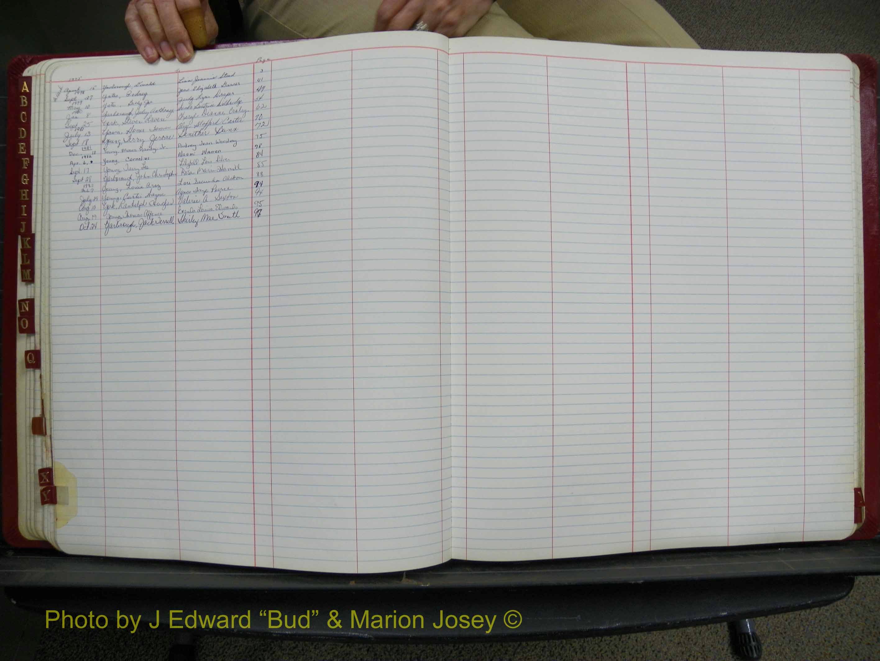Halifax Marriage Book 18, 1975-1983 Index Y.JPG